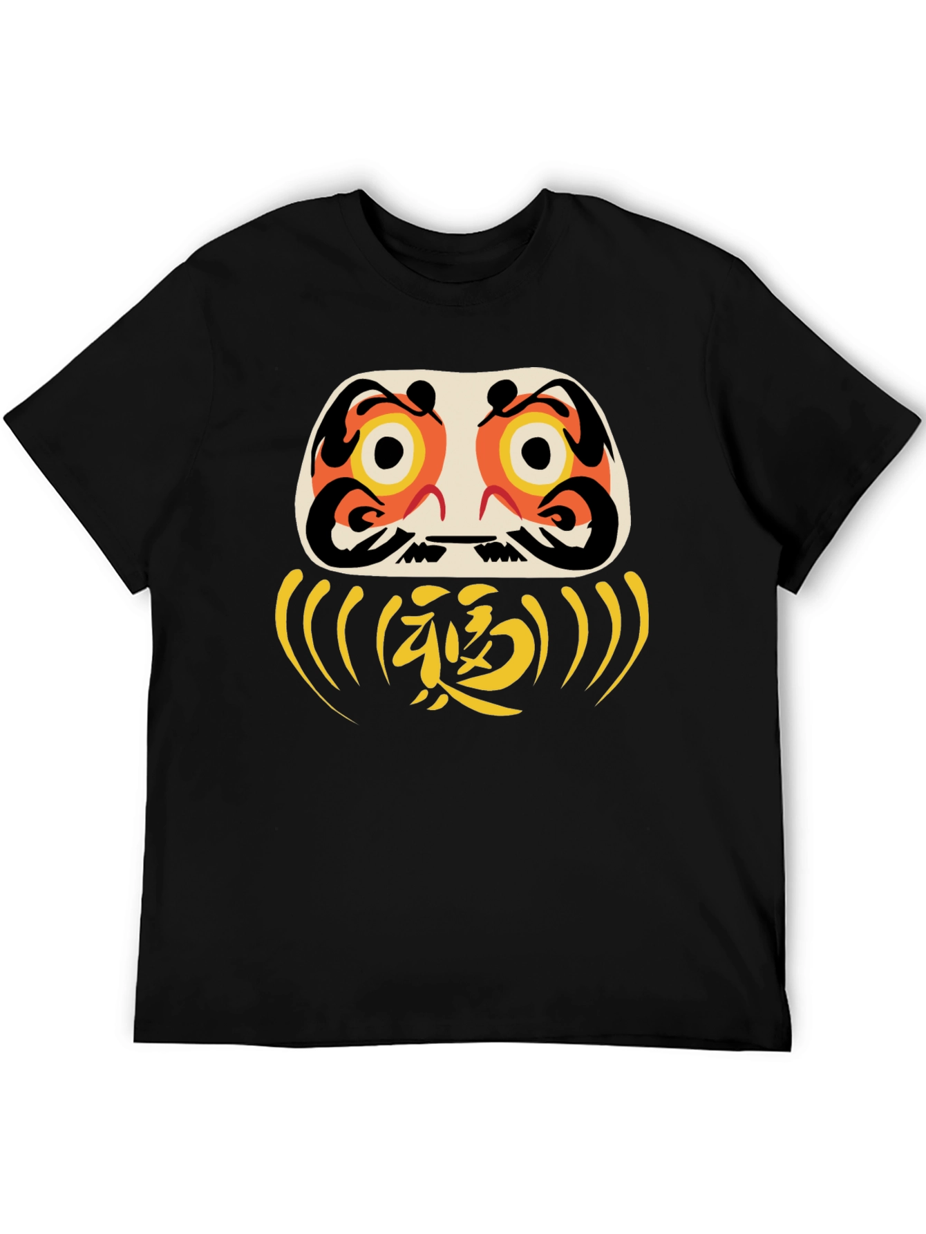 Black Daruma Doll Graphic Tee - Good Luck Shirt view 5