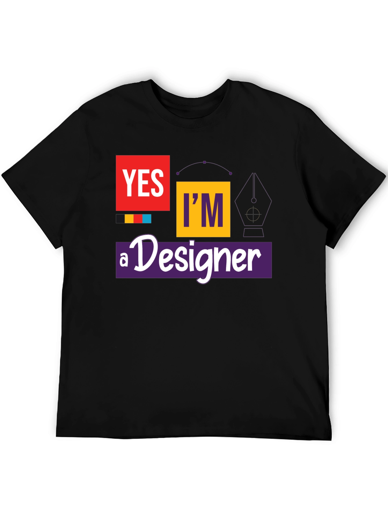 Black Yes I'm A Designer T-Shirt - Graphic Tee view 5