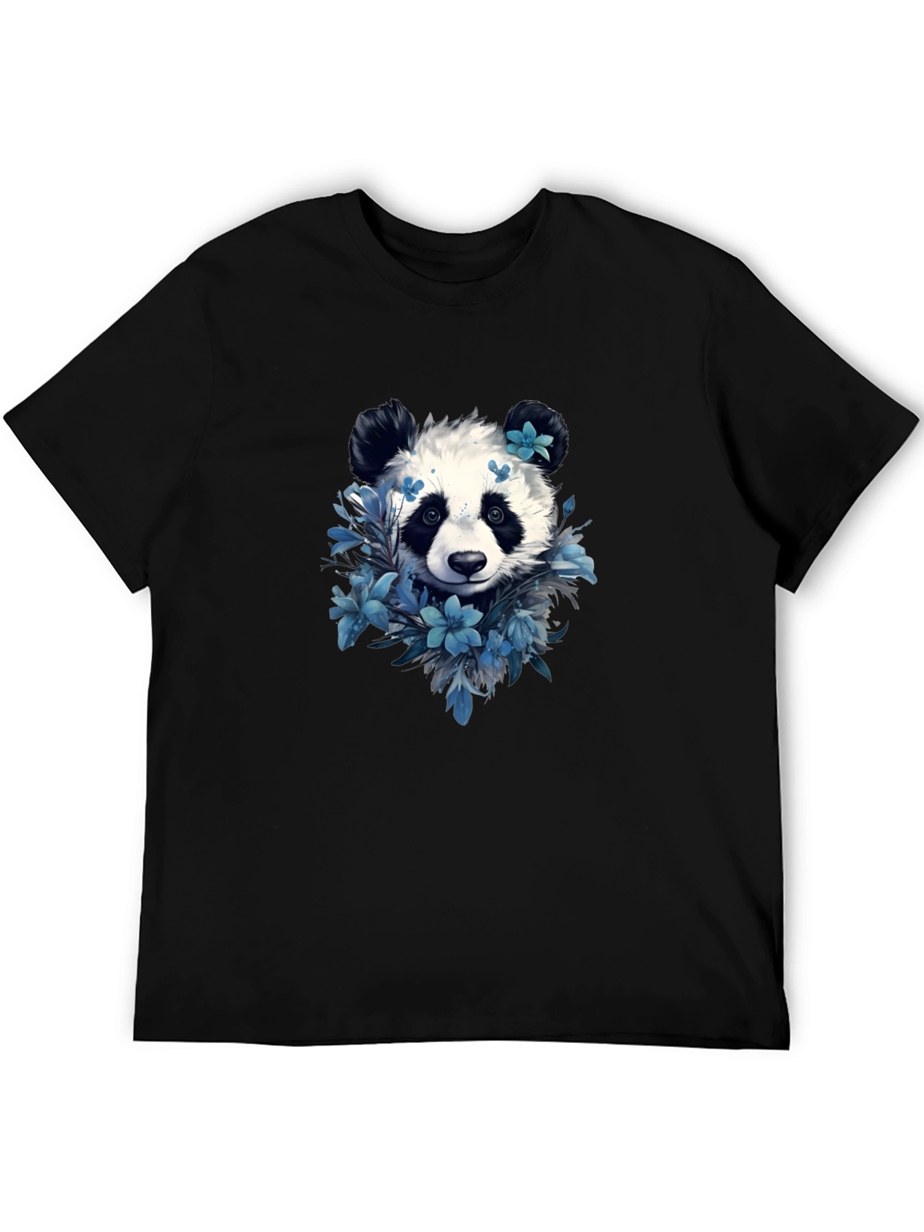 Black Panda Floral Graphic Tee - Stylish Comfort view 5
