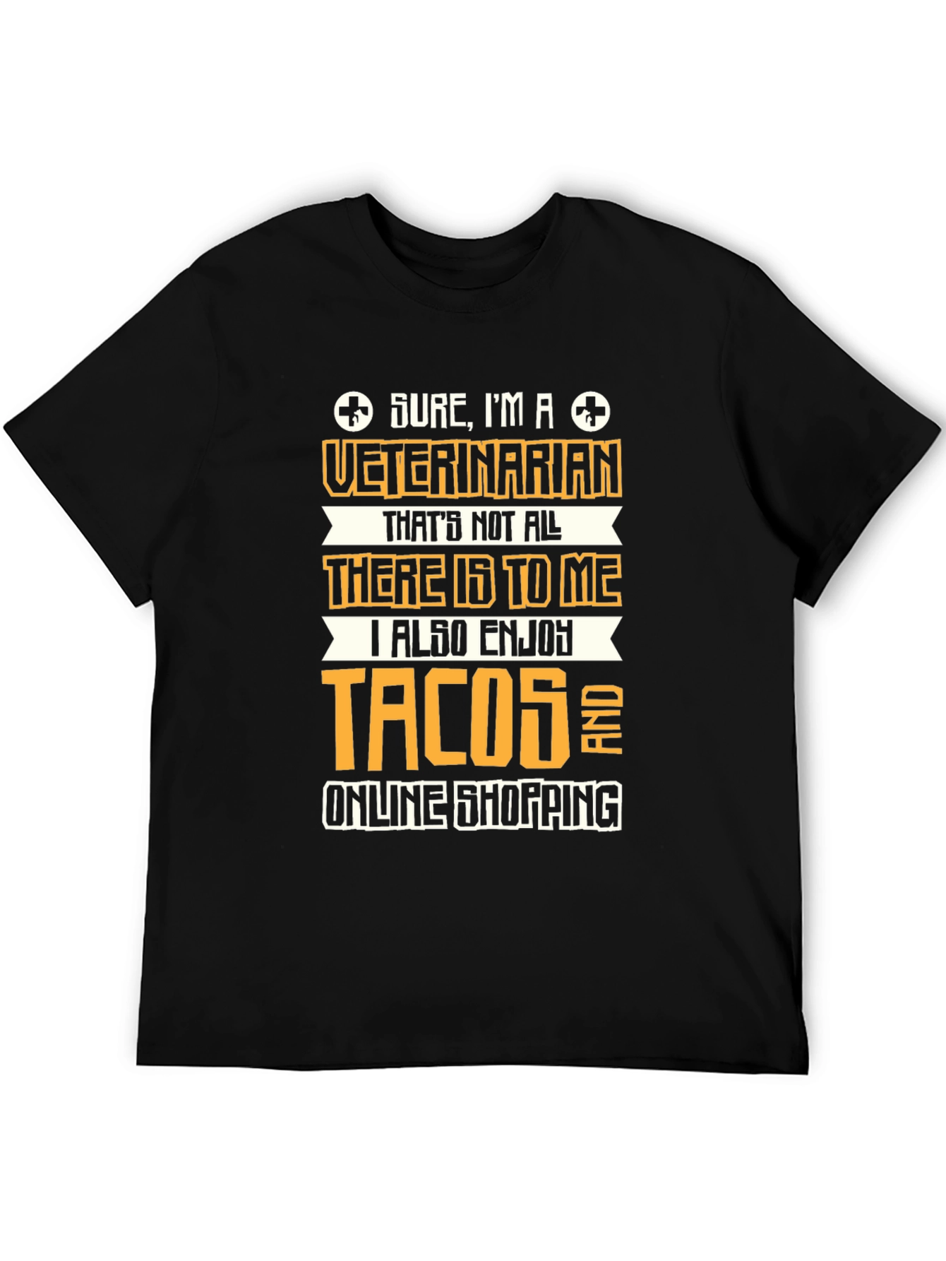 Black Veterinarian Tacos & Online Shopping T-Shirt view 5