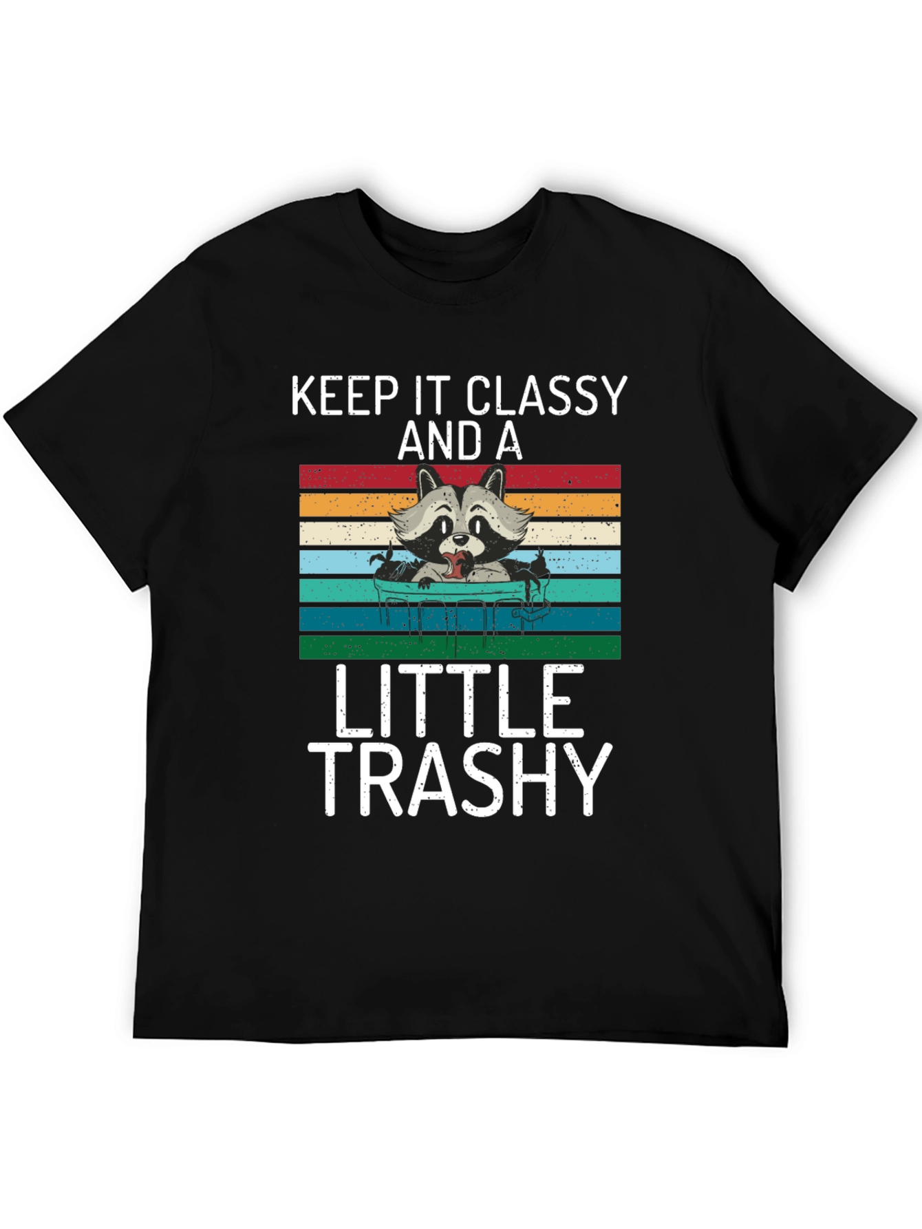 Black Keep It Classy And A Little Trashy Raccoon Graphic Tee view 5