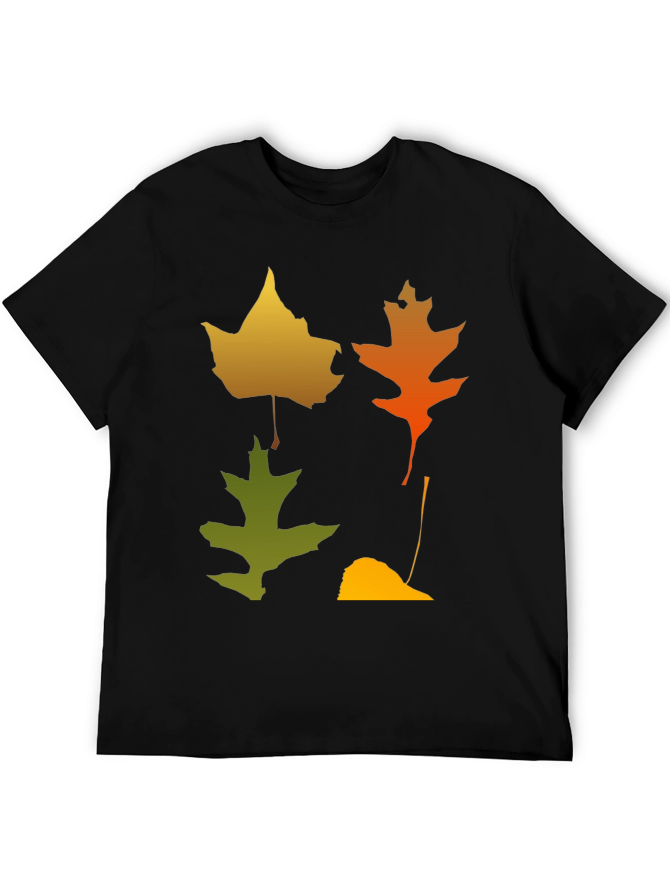 Black Fall Leaves Graphic Tee - Autumn Style Shirt view 5