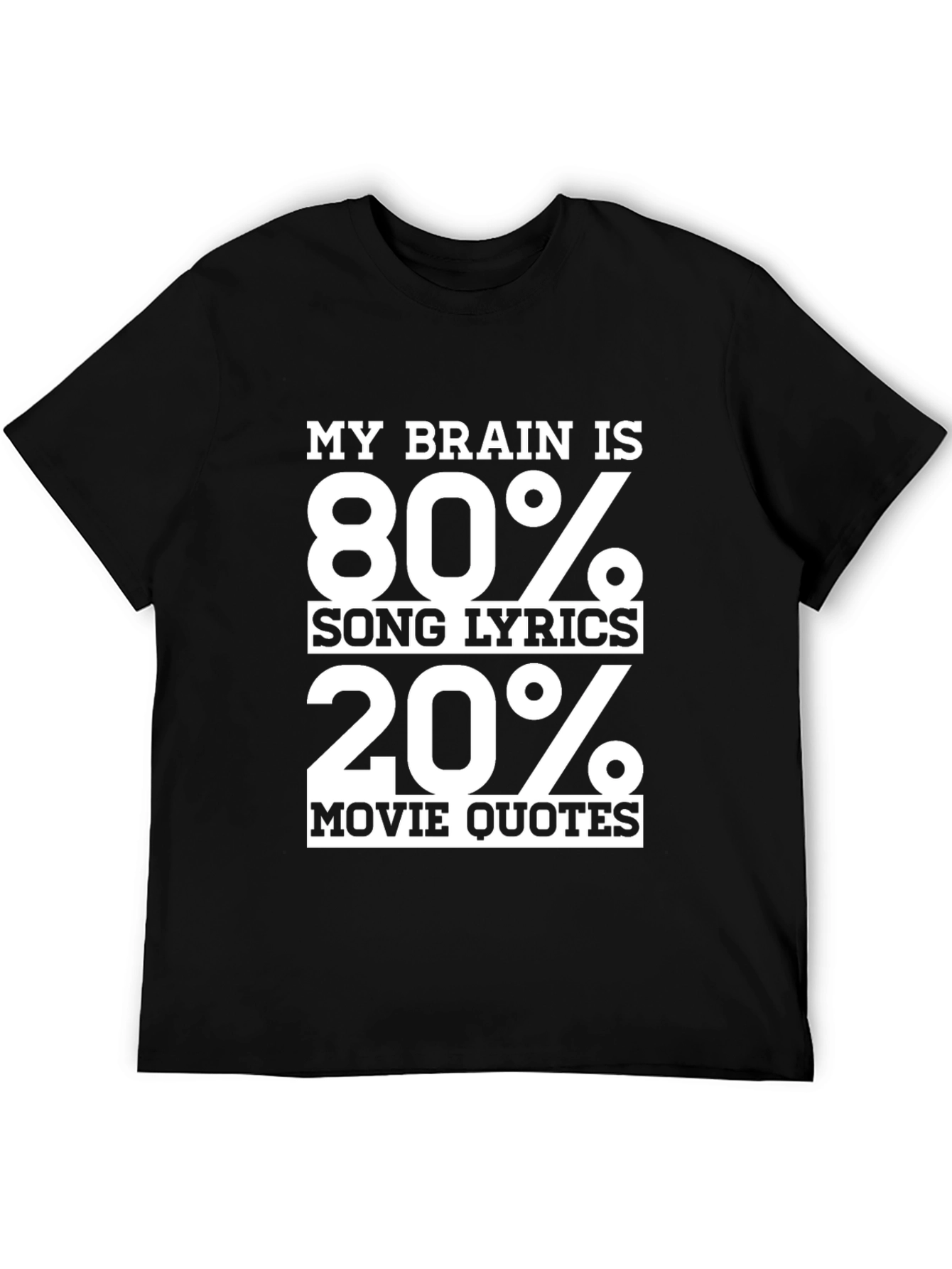 Black Funny "My Brain" Graphic T-Shirt view 5