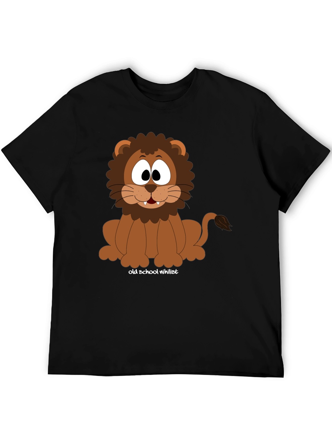 Black Cartoon Lion T-Shirt - Old School Nihilist view 5