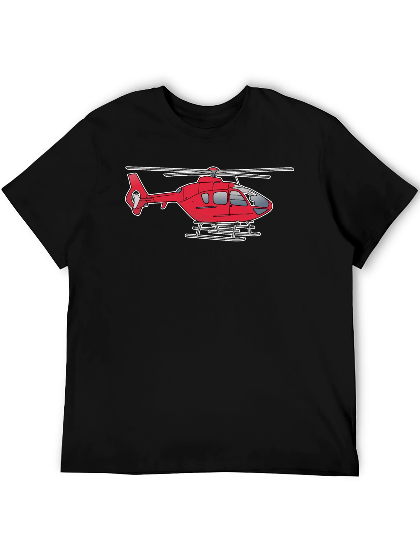 Black Helicopter Graphic Tee - Black Cotton Casual Shirt view 5