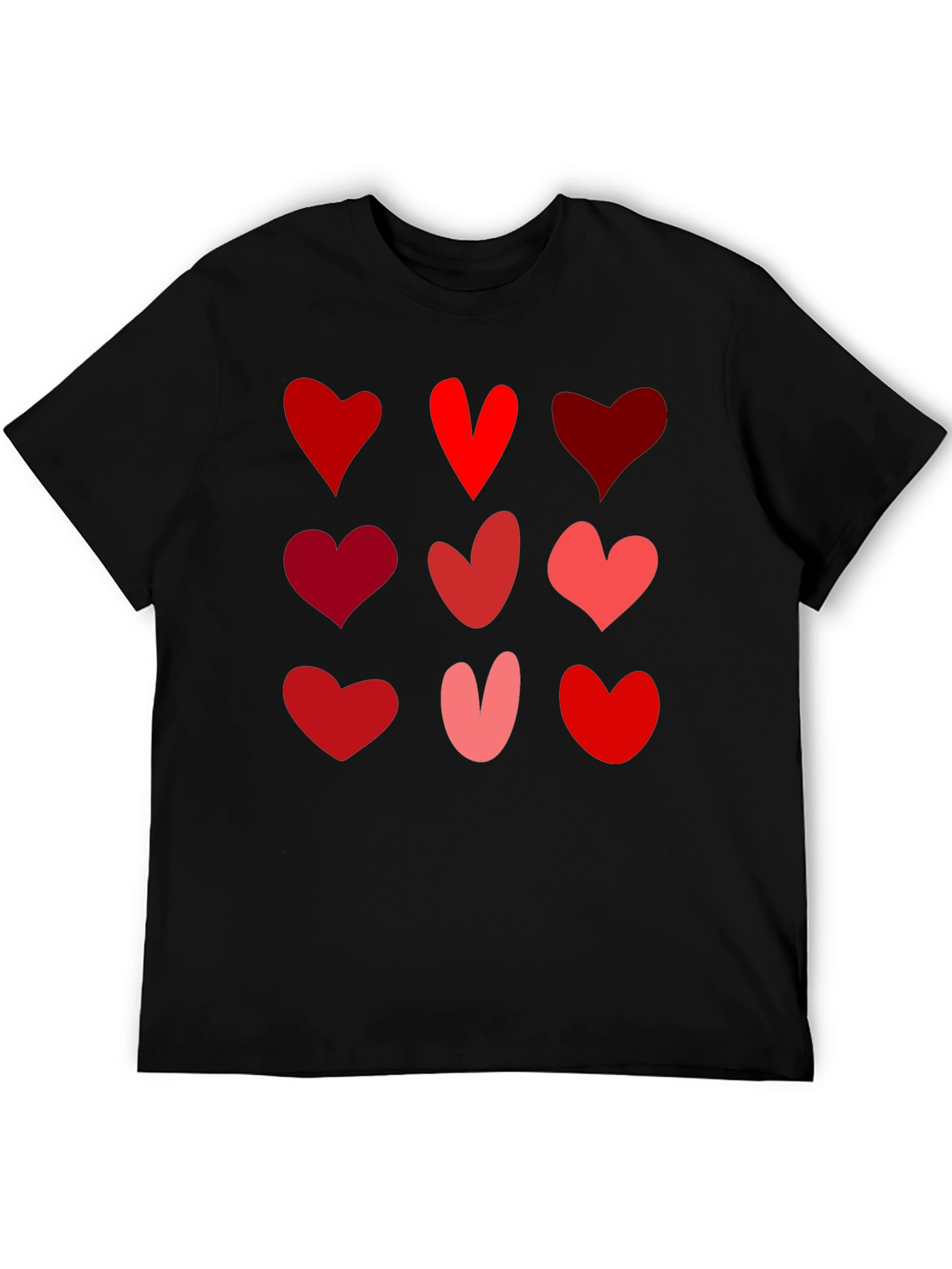 Black Heart Pattern Black T-Shirt view 5