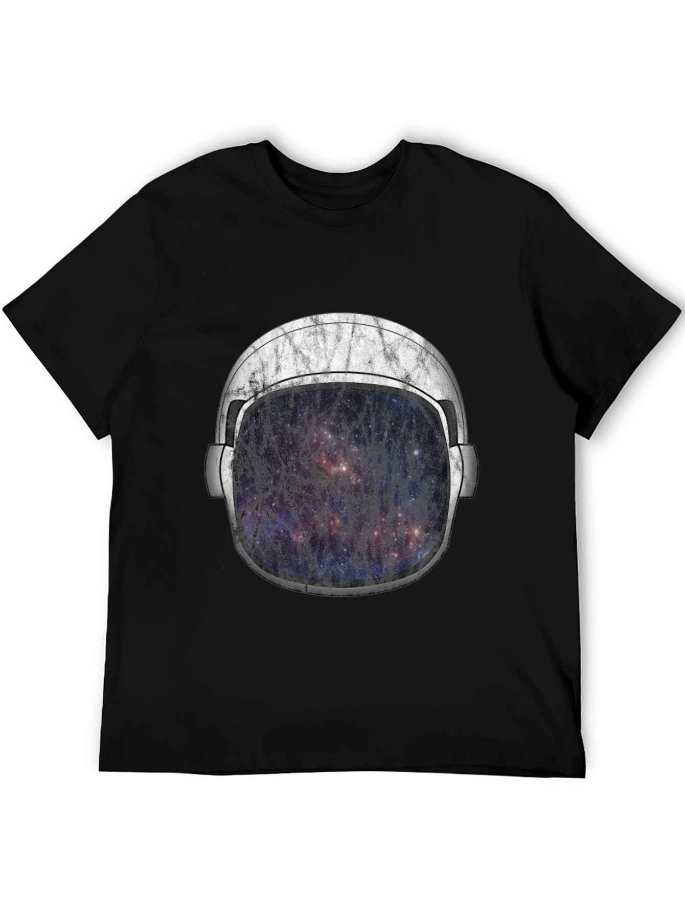Black Astronaut Helmet Graphic T-Shirt - Galaxy Design view 5