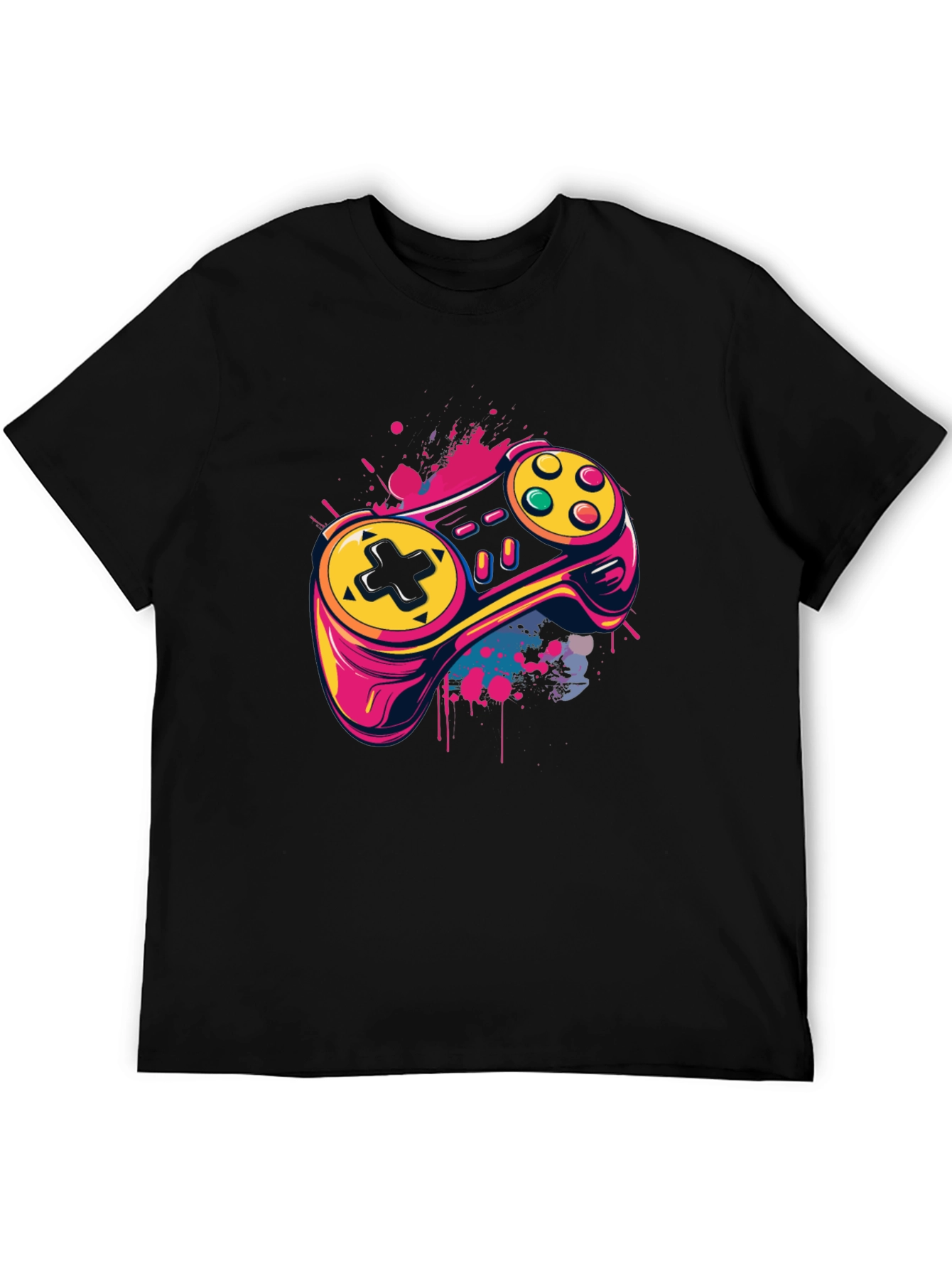 Black Gaming Controller T-Shirt - Cool Graphic Tee view 5
