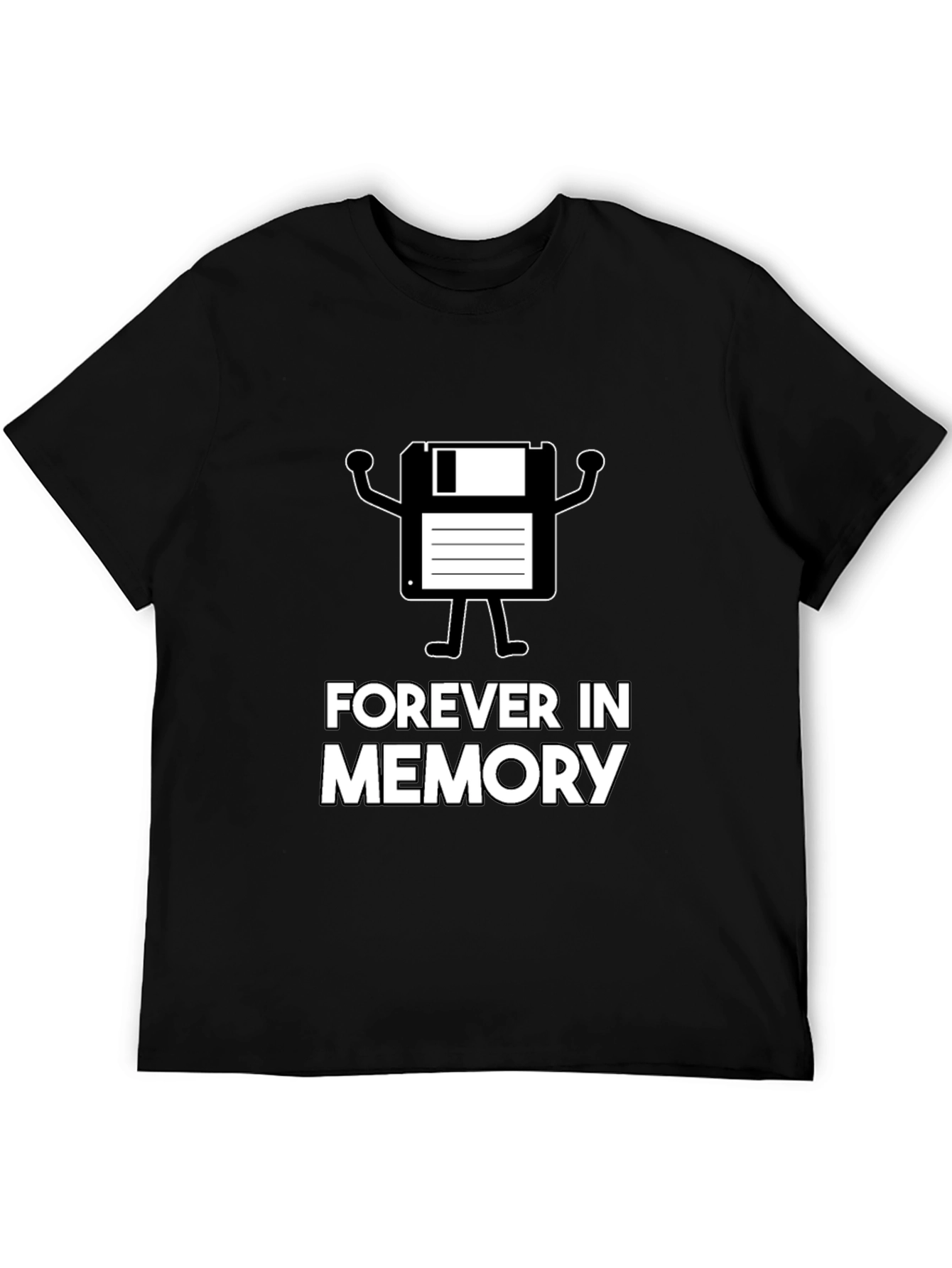 Forever In Memory Floppy Disk Black T-Shirt - 5