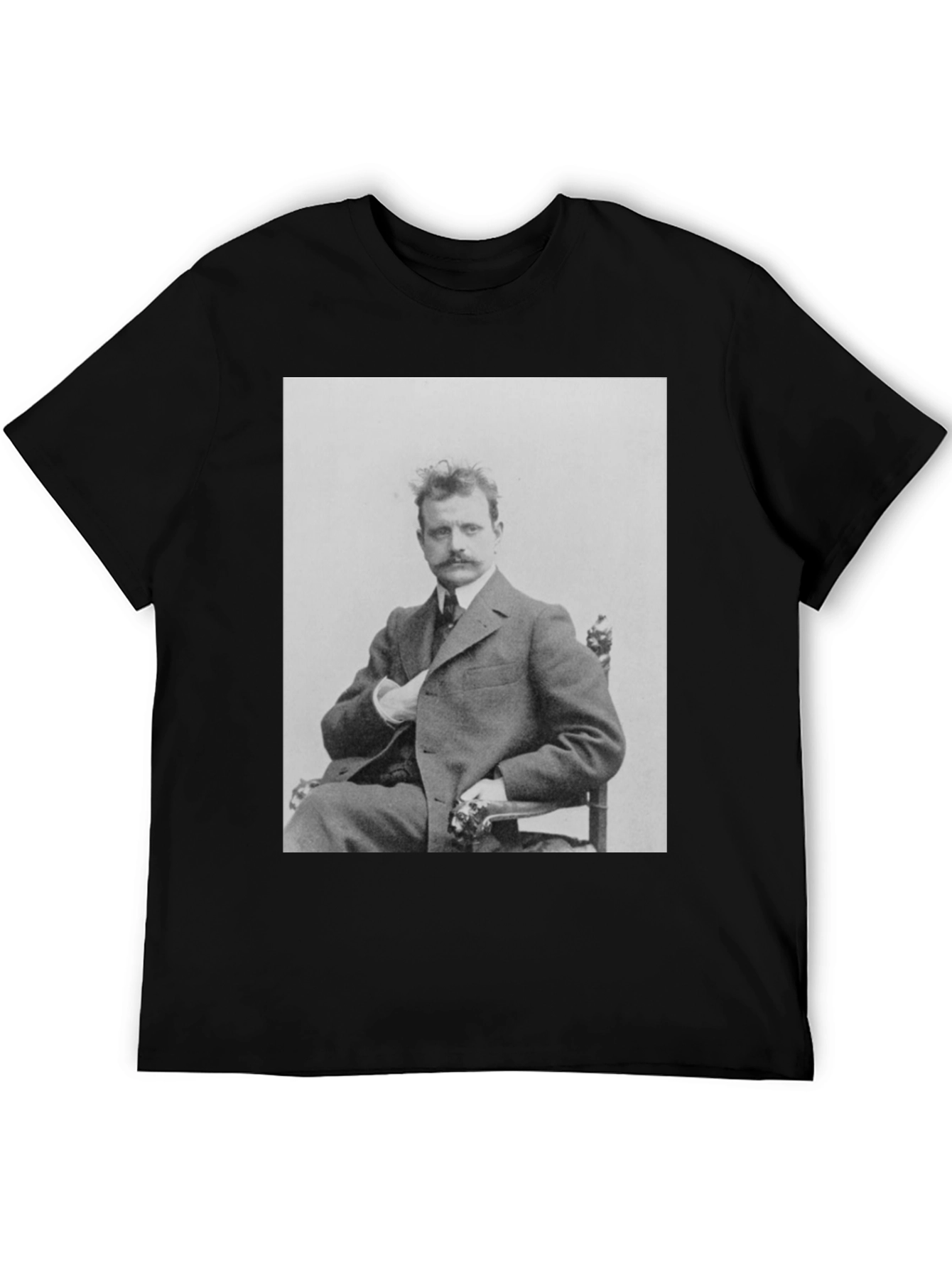 Black Vintage Portrait Tee - Classic Style view 5
