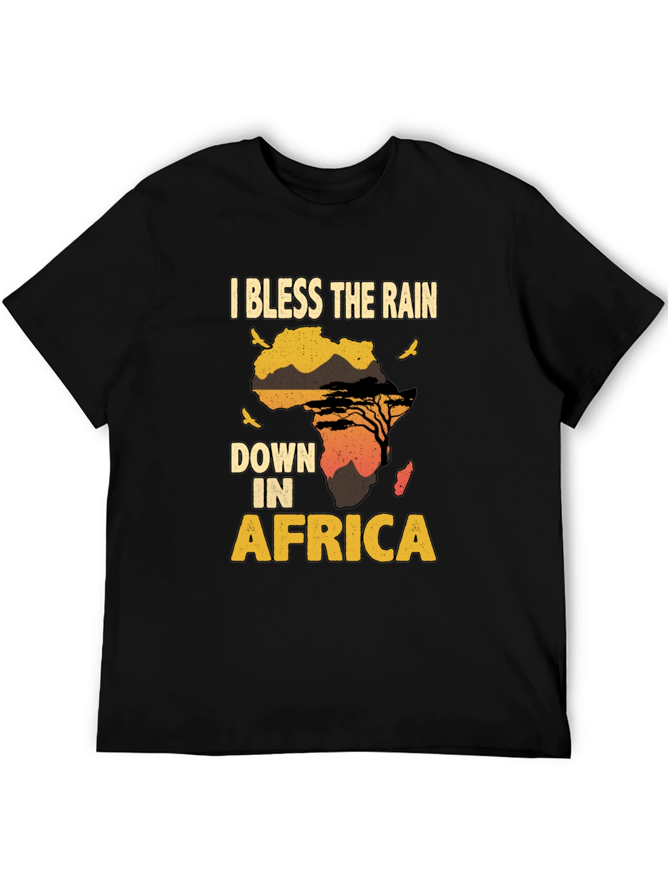 Black Bless The Rain In Africa Graphic T-Shirt view 5