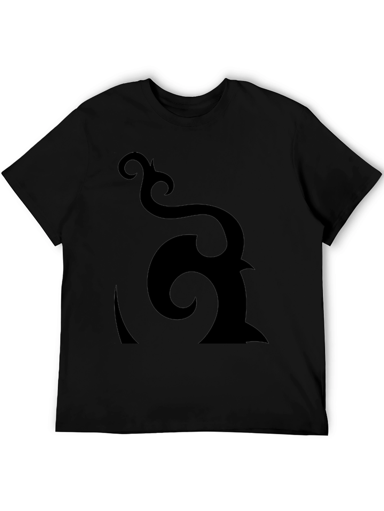 Black Abstract Graphic Black T-Shirt - Modern Design view 5