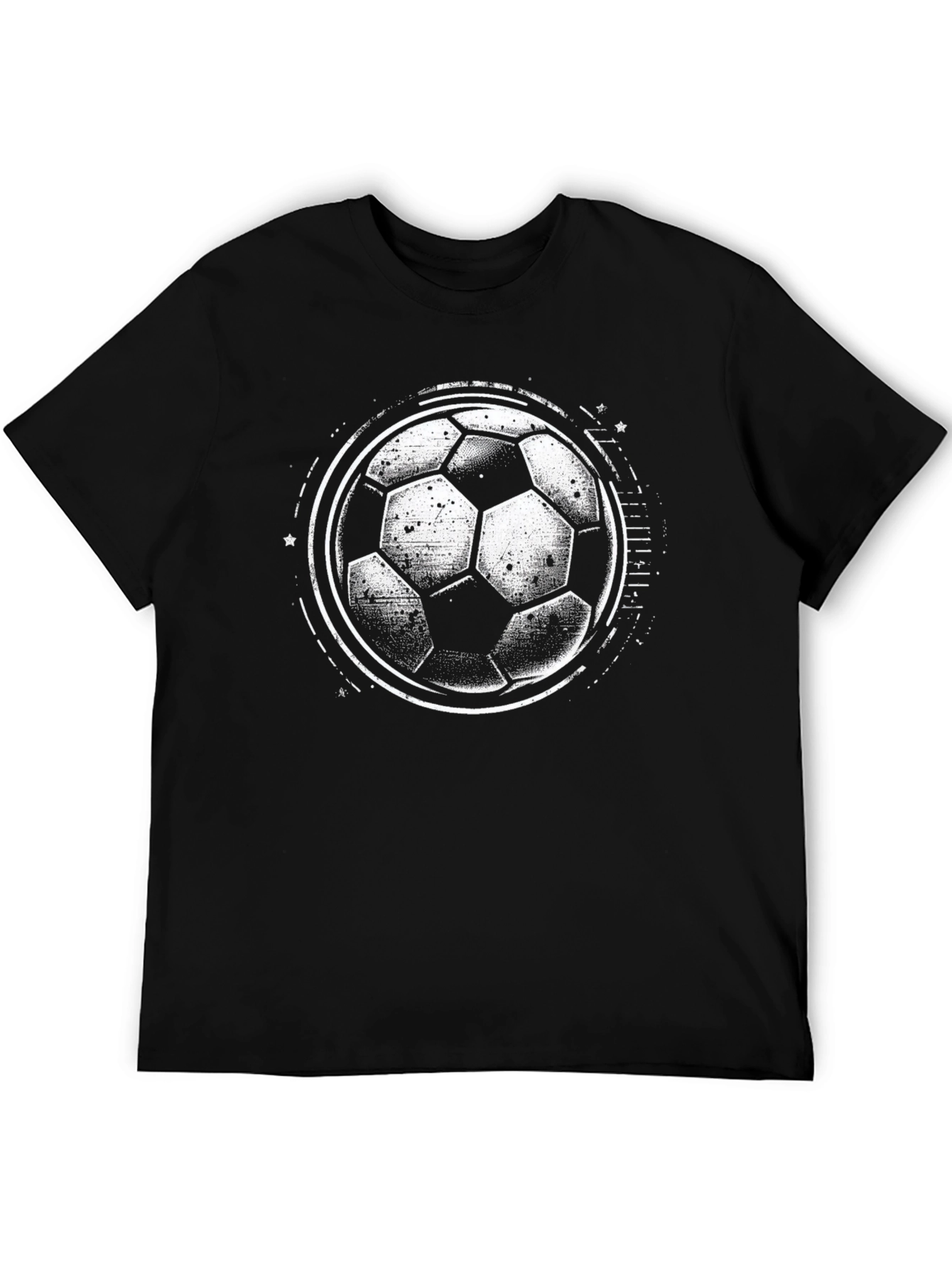 Black Soccer Ball Graphic Tee - Black Casual Shirt view 5