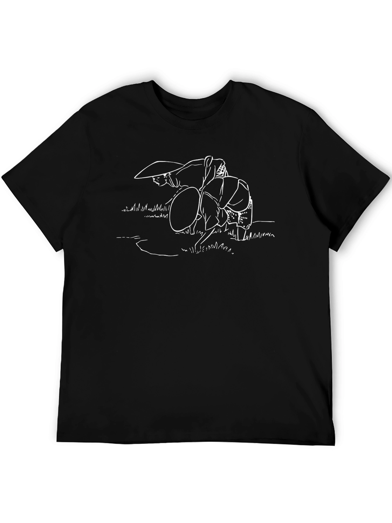 Black Warrior Print Black T-Shirt view 5