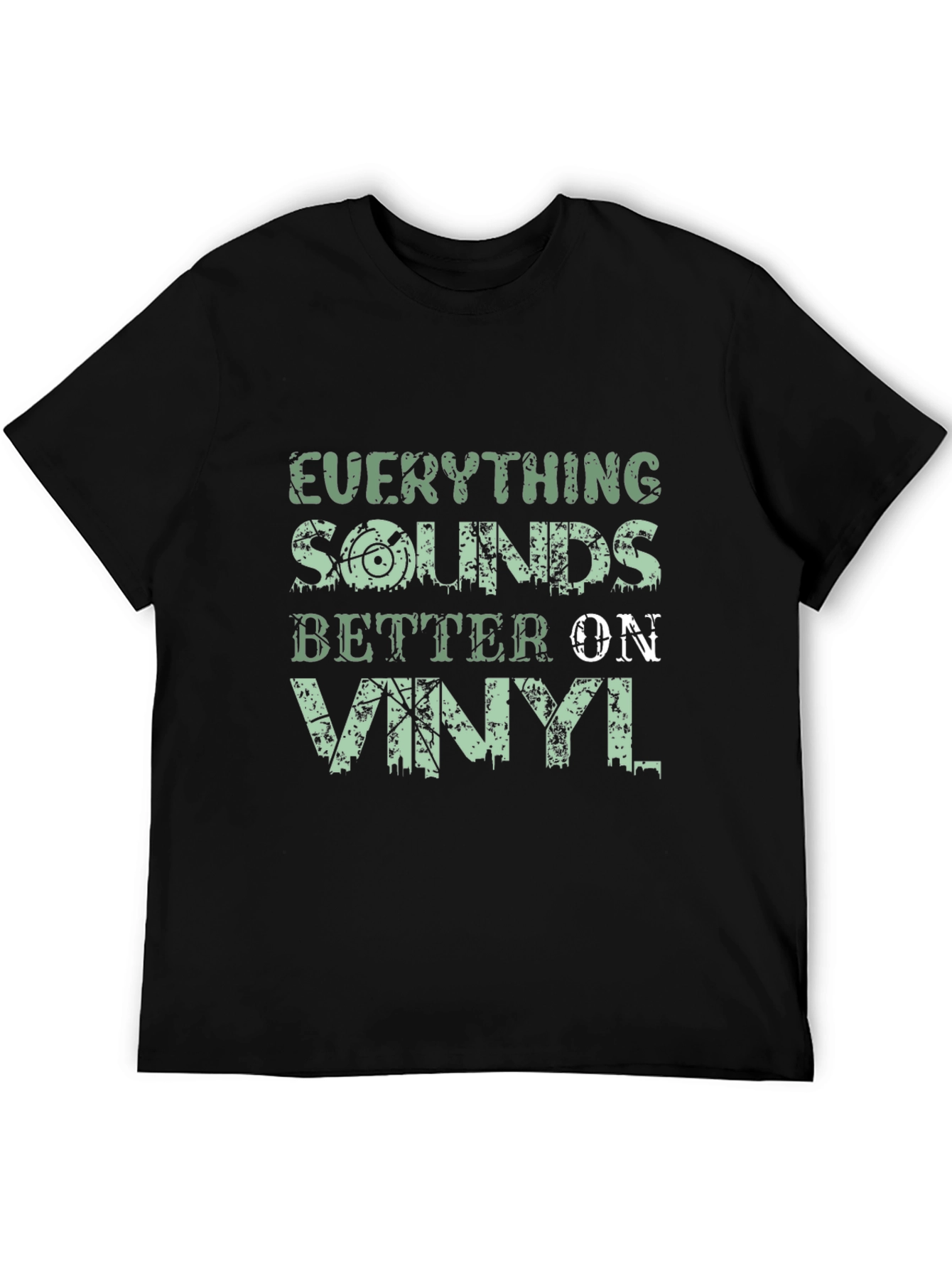 Black Everything Sounds Better on Vinyl T-Shirt view 5