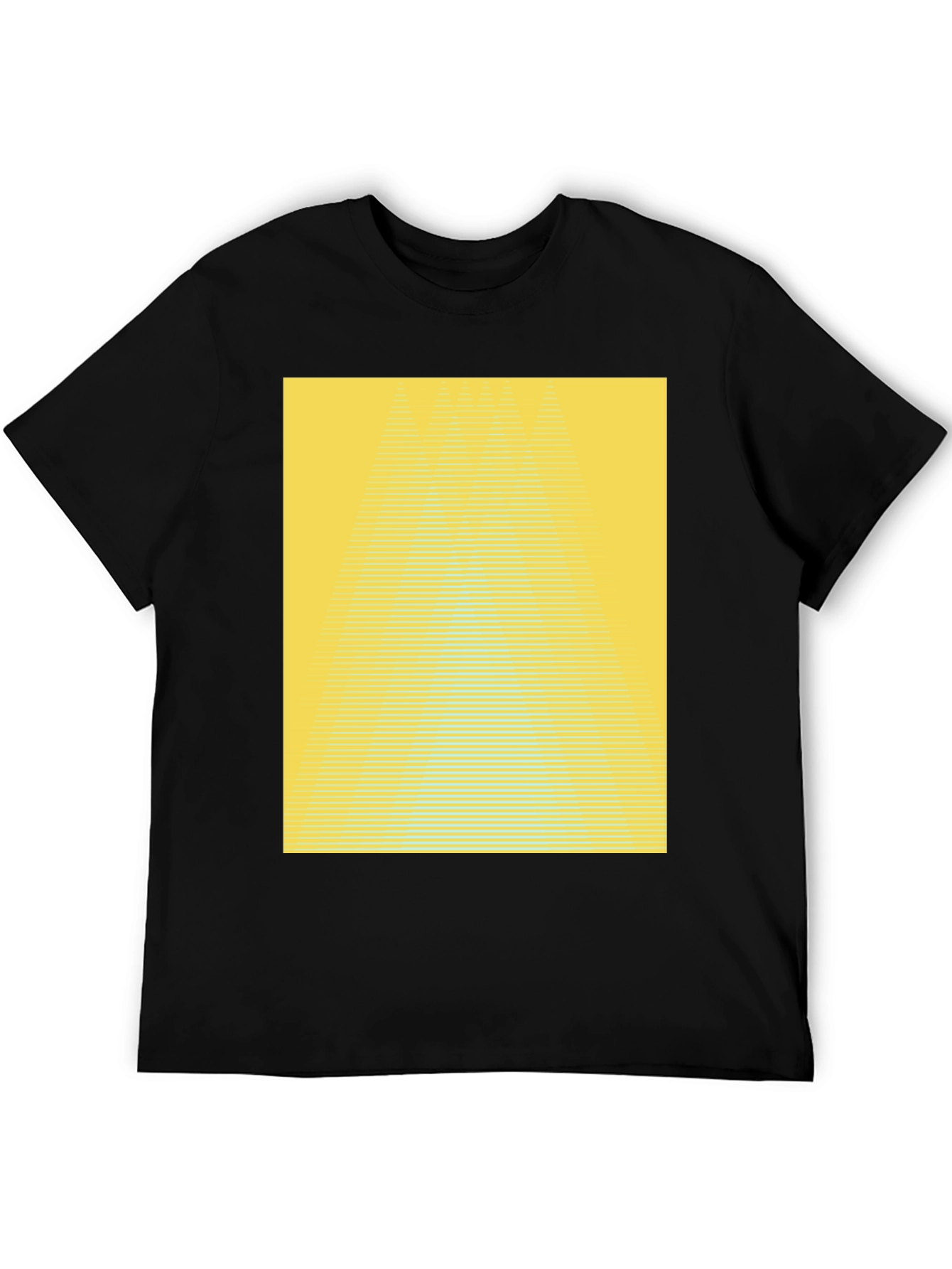 Black Abstract Yellow Gradient T-Shirt - Modern Graphic Tee view 5