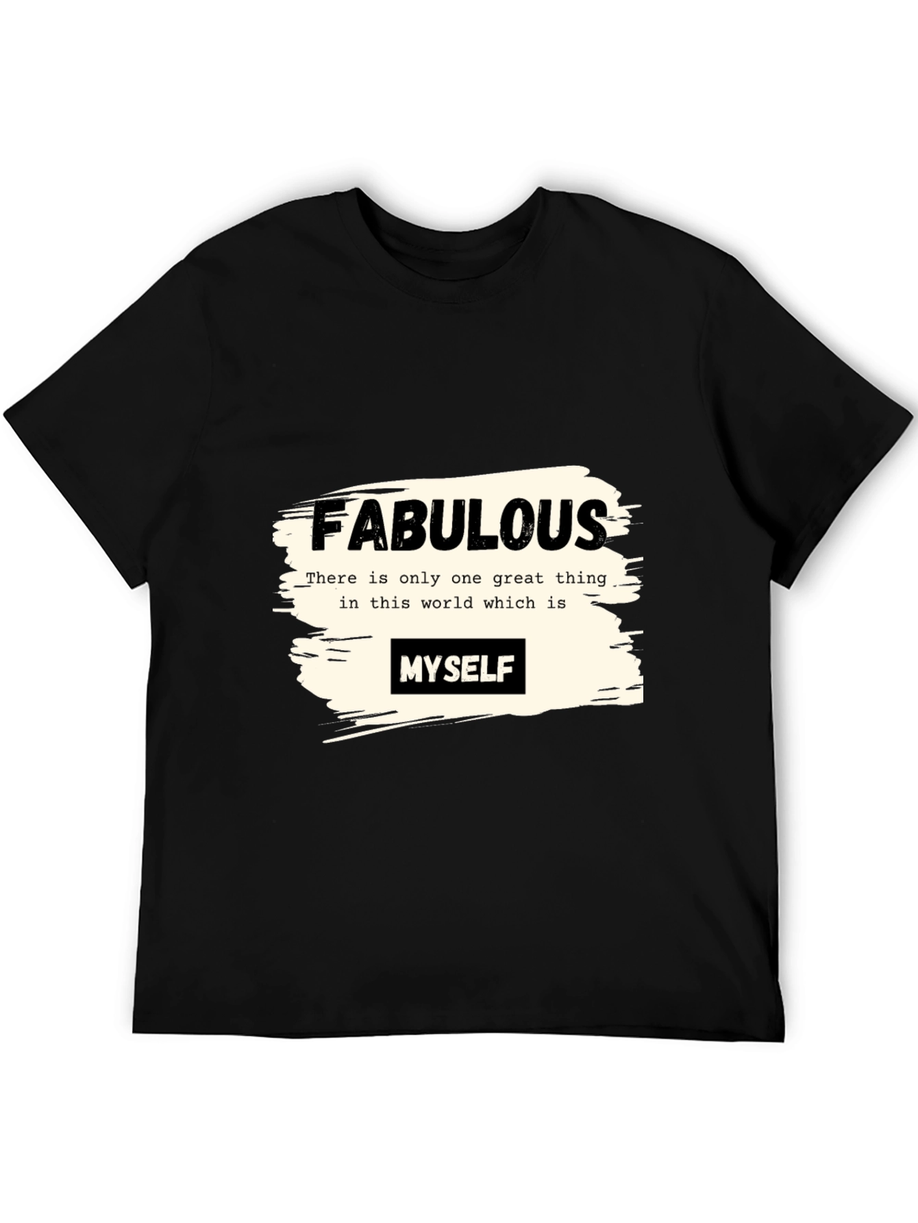 Black Fabulous Myself Graphic Tee - Black Unisex T-Shirt view 5