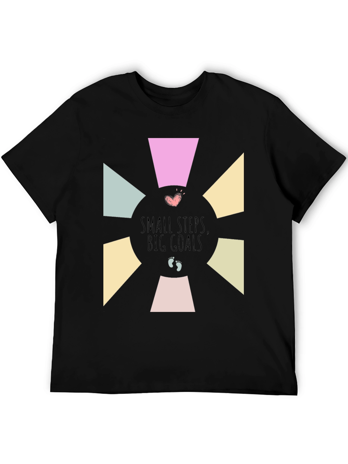 Black Small Steps Big Goals Graphic Tee view 5