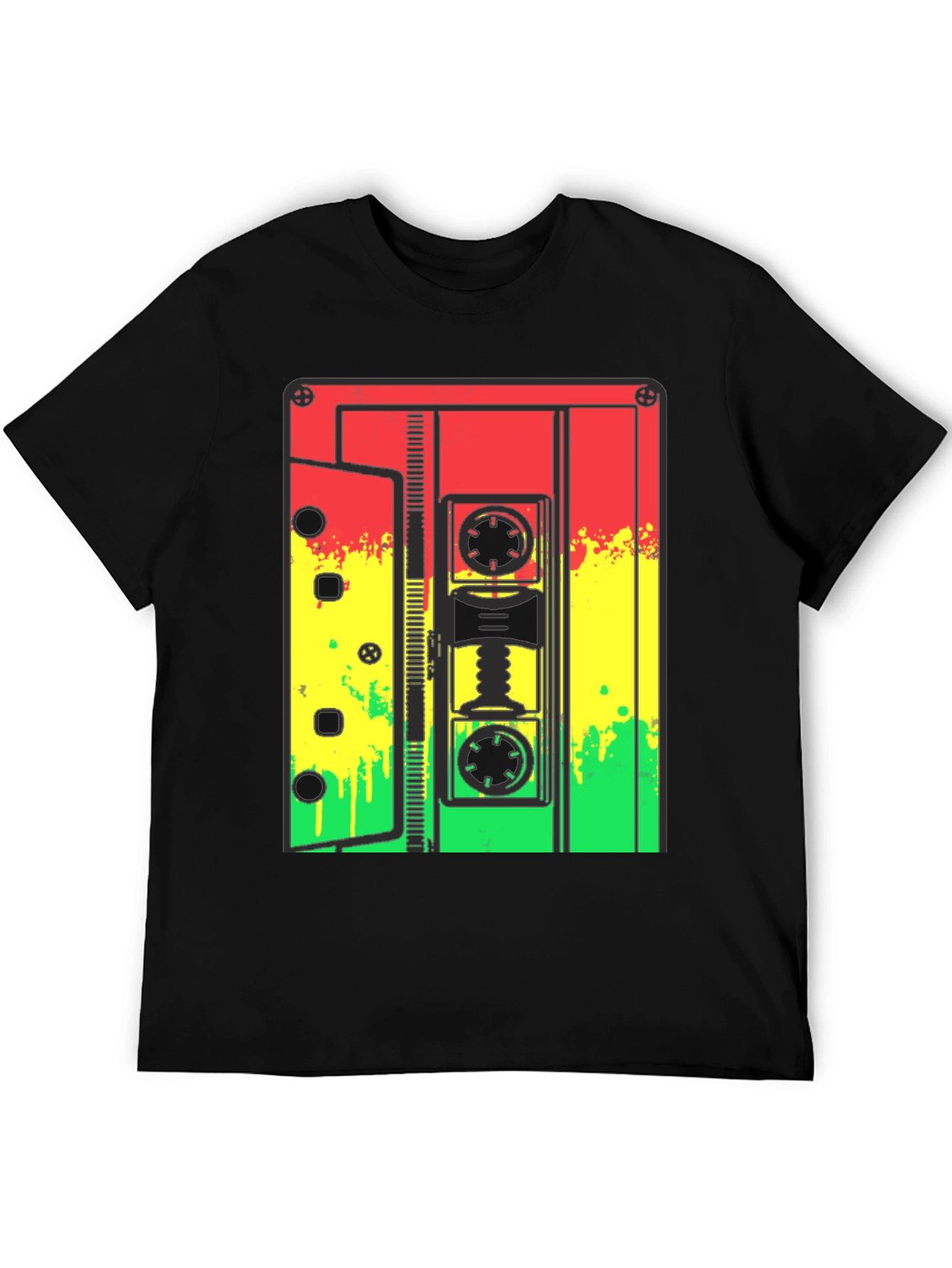Black Rasta Cassette Tape Graphic Tee view 5