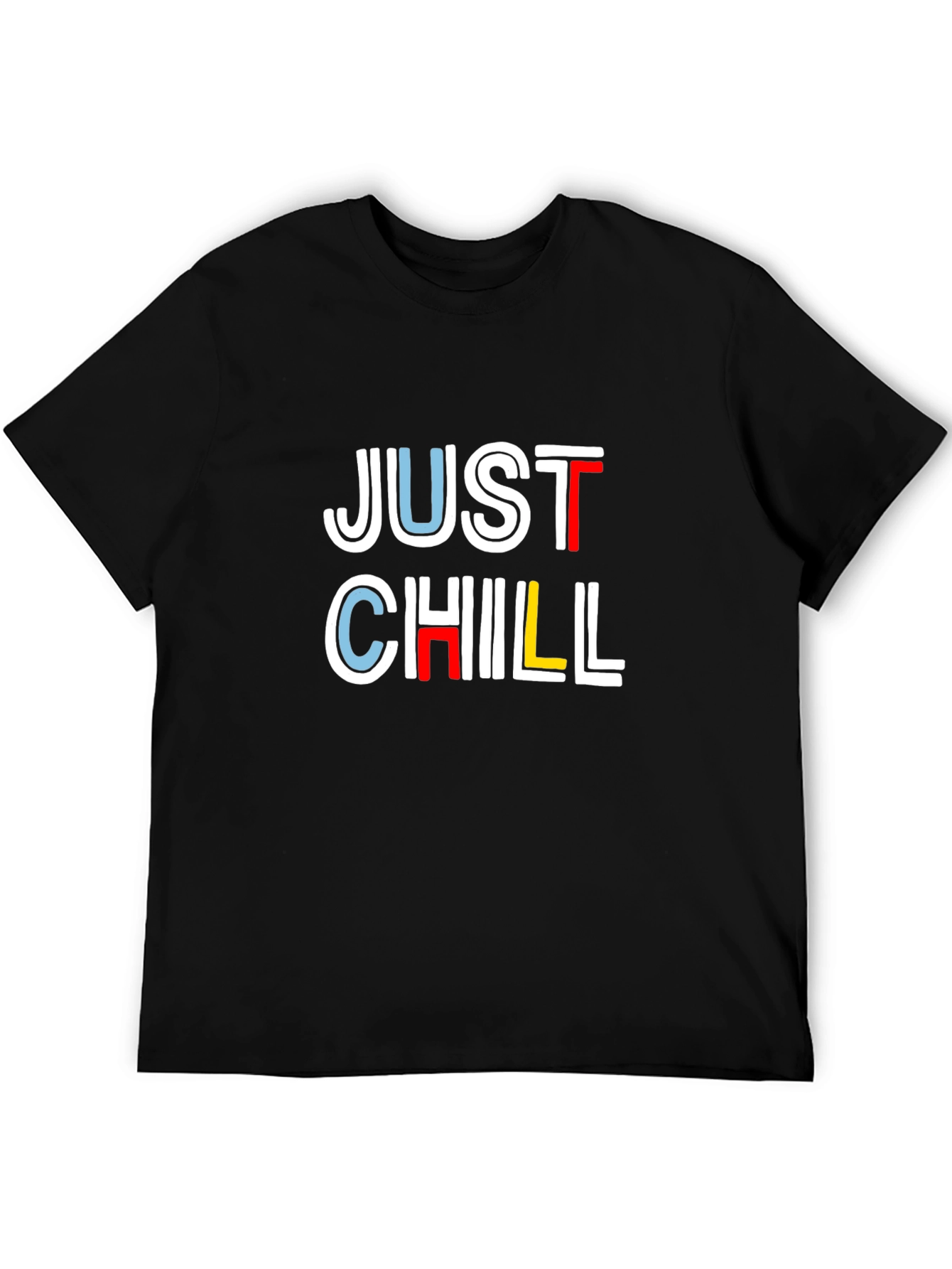 Black Just Chill Graphic Tee - Comfortable Casual Wear view 5