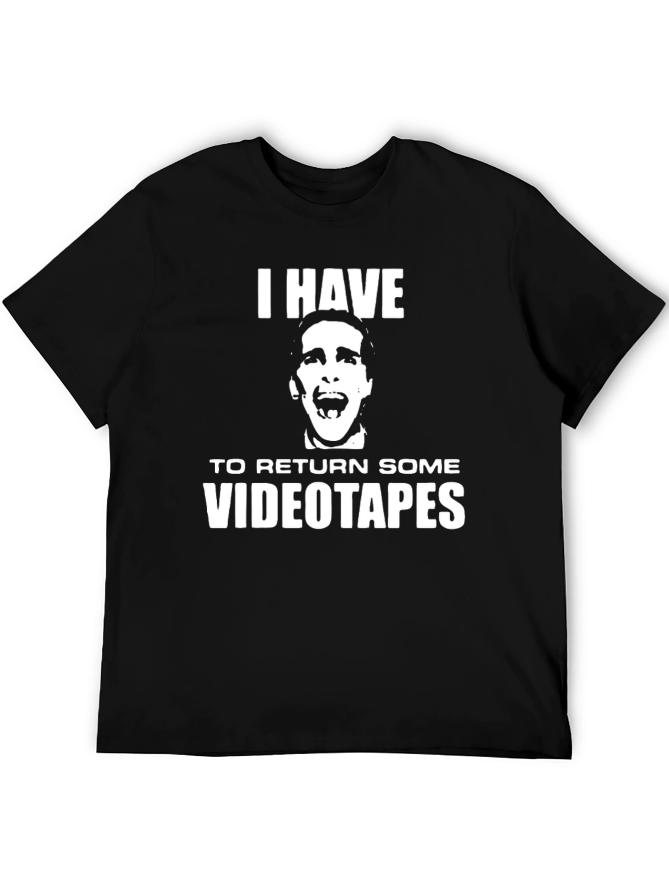 Black I Have to Return Some Videotapes Black T-Shirt view 5