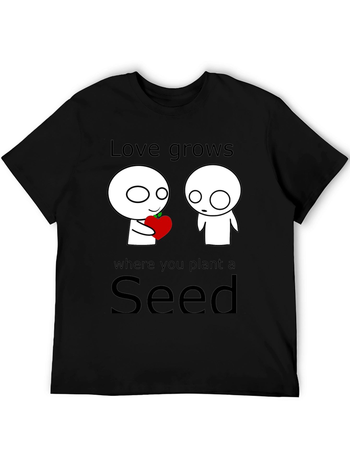 Black Love Grows Seed T-Shirt - Unique Graphic Tee view 5