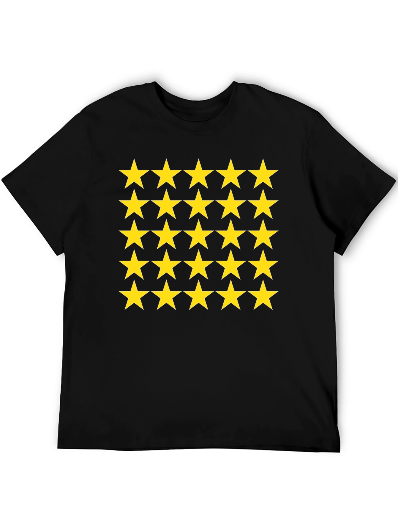 Black Star Pattern Black T-Shirt view 5