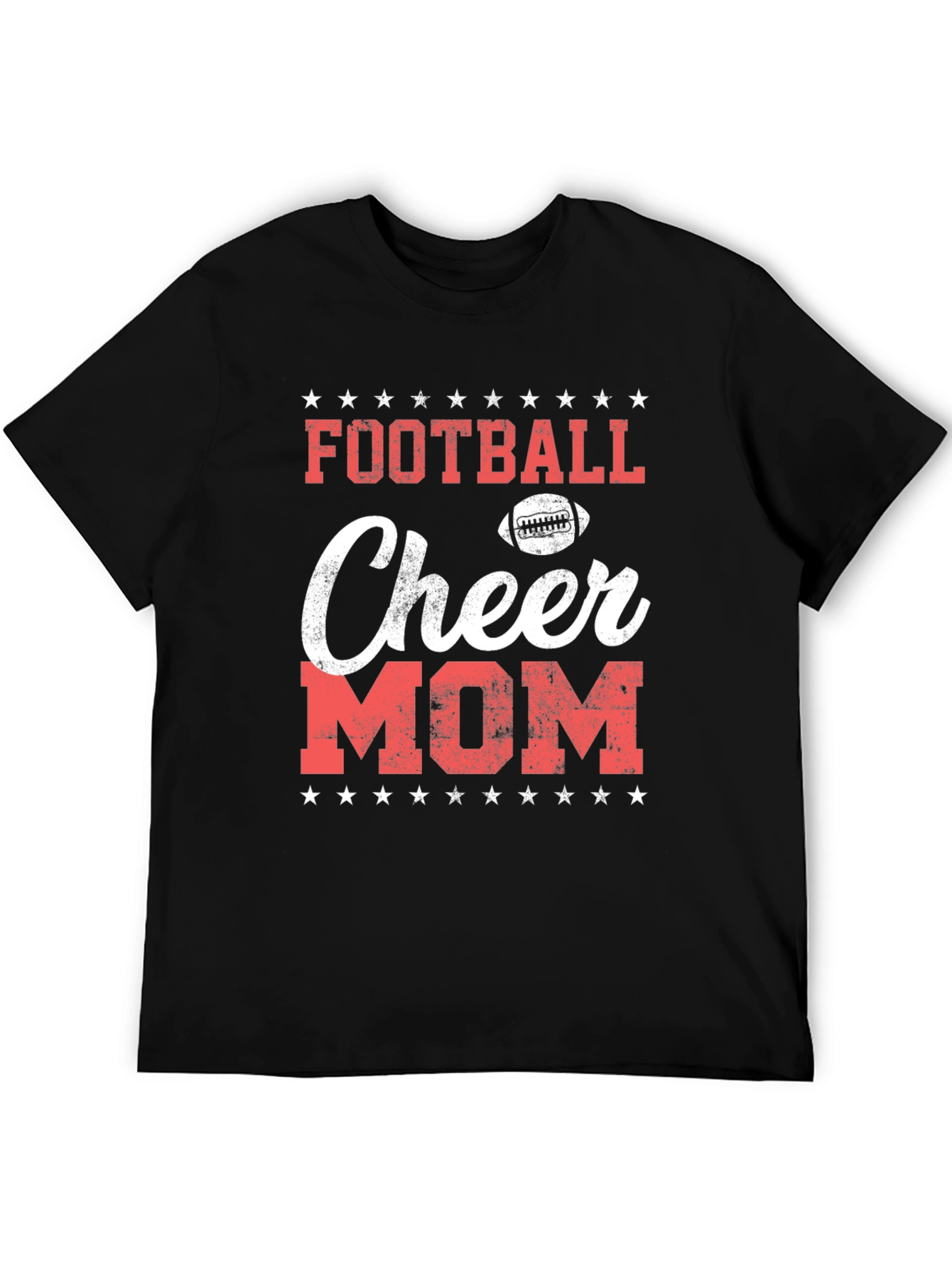 Black Football Cheer Mom T-Shirt - Game Day Apparel view 5