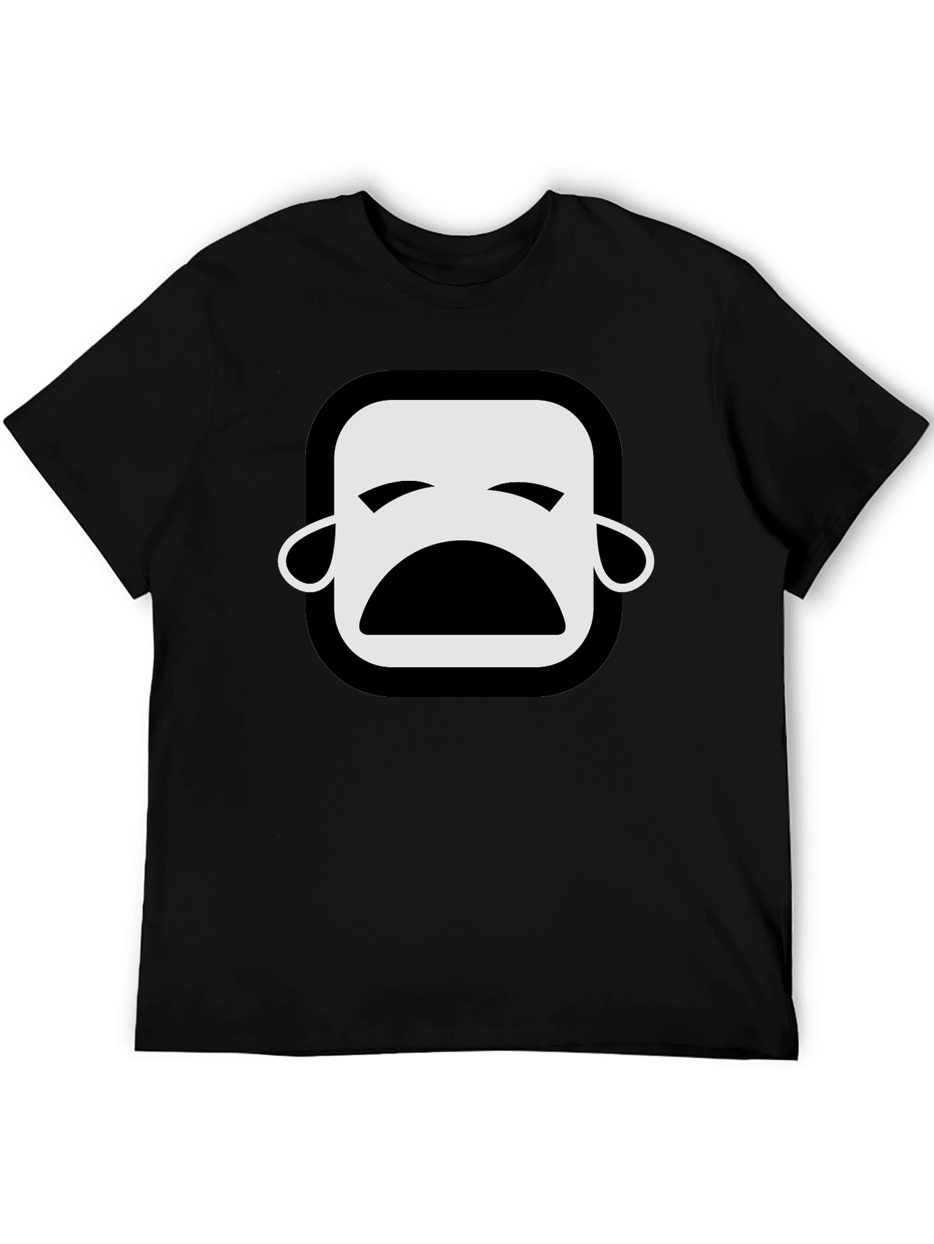 Black Sad Emoji Black T-Shirt - Unisex Graphic Tee view 5