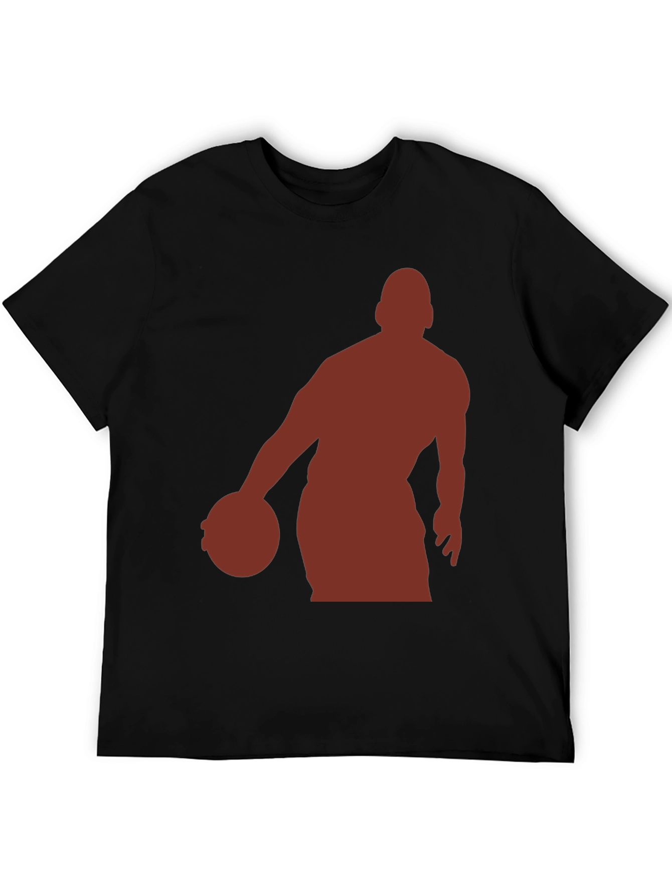 Black Basketball Silhouette Graphic Tee - Stylish Men's T-Shirt view 5