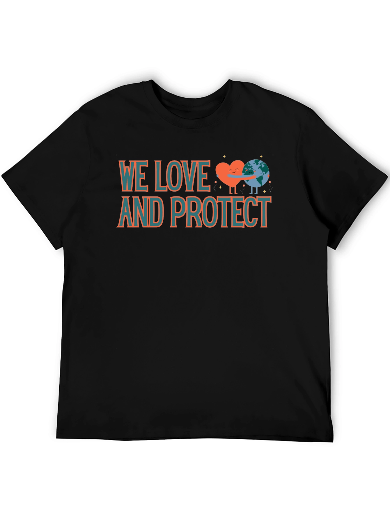 Black We Love and Protect Earth T-Shirt view 5