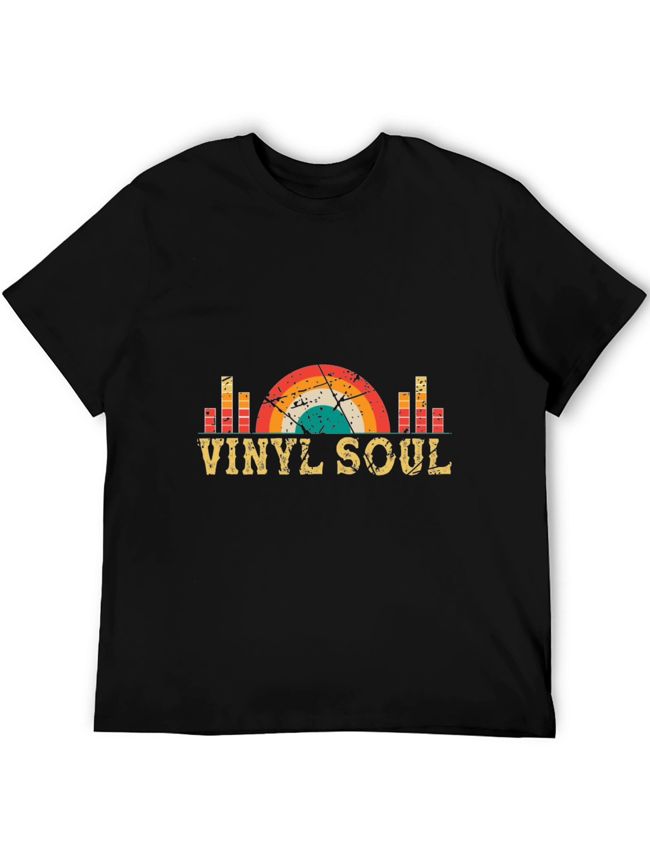 Black Vinyl Soul Retro Graphic Tee - Vintage Music Lover Shirt view 5