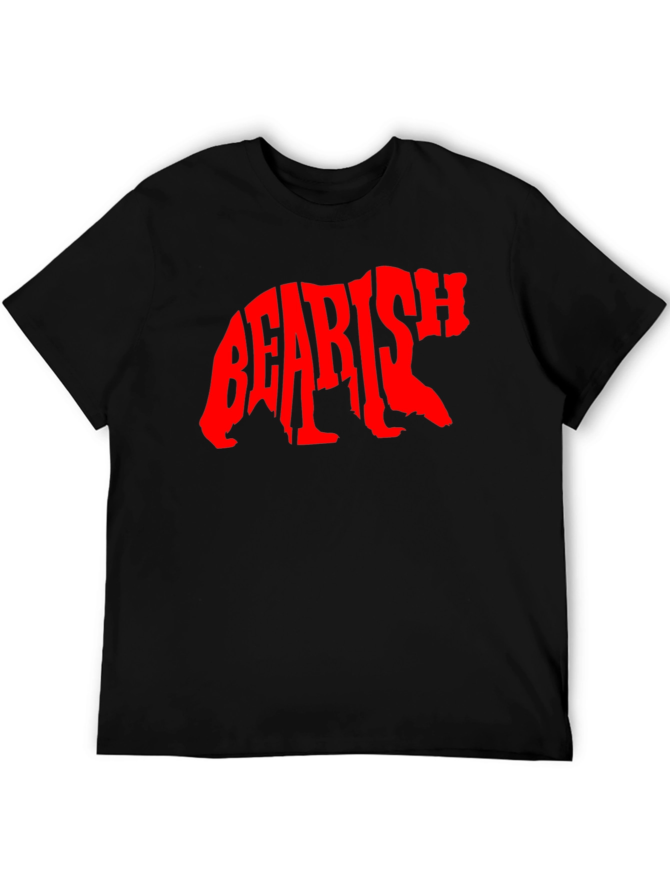 Black Bearish Graphic Tee - Black Cotton T-Shirt view 5