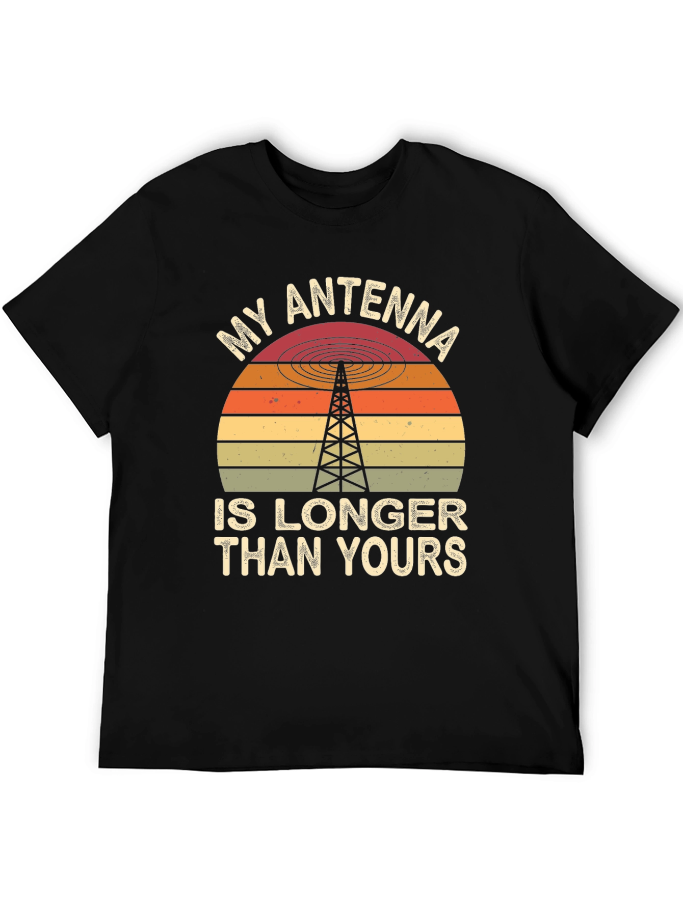 Black My Antenna is Longer Than Yours Funny T-Shirt view 5