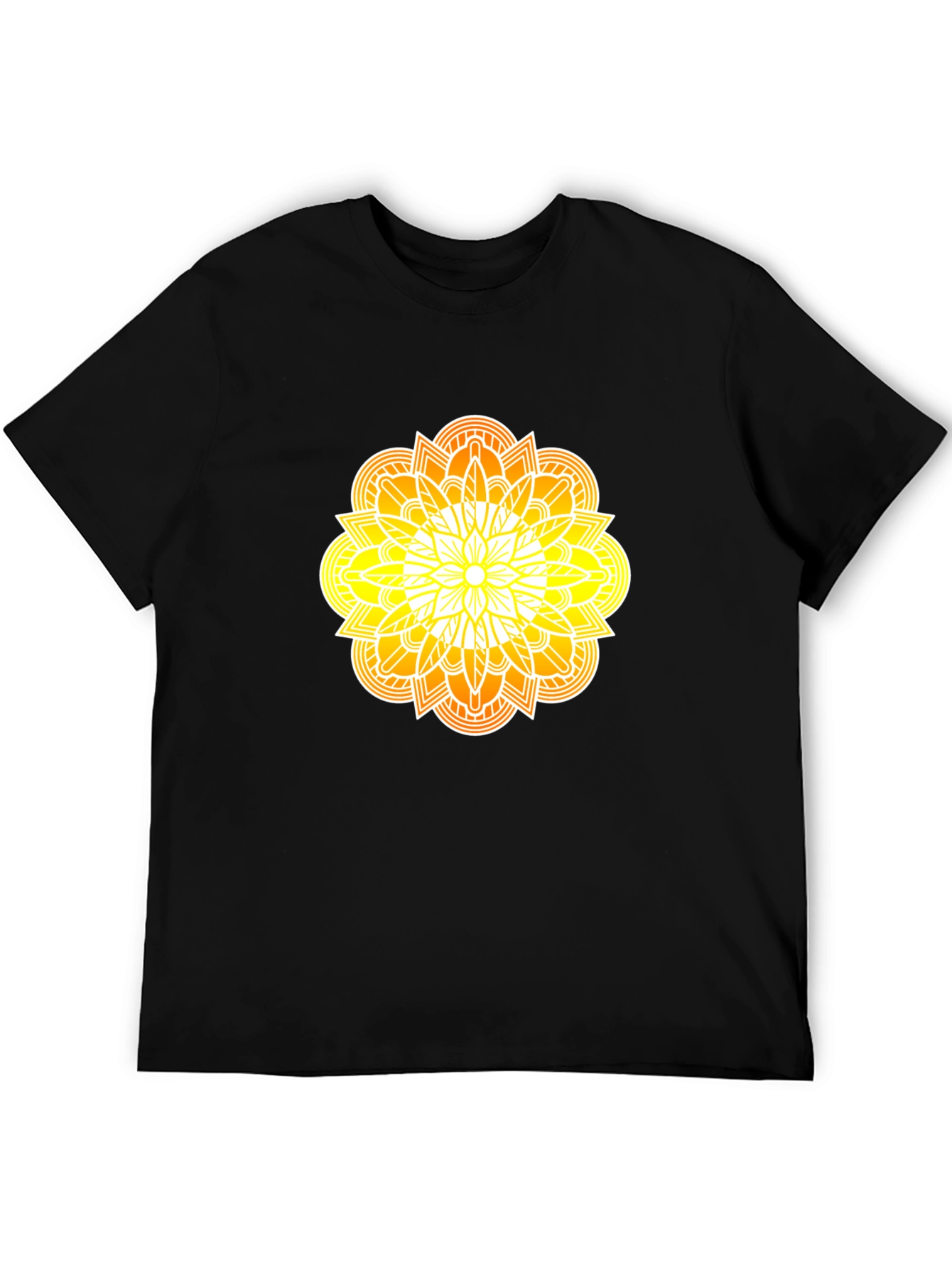 Black Radiant Mandala Graphic Black Tee view 5