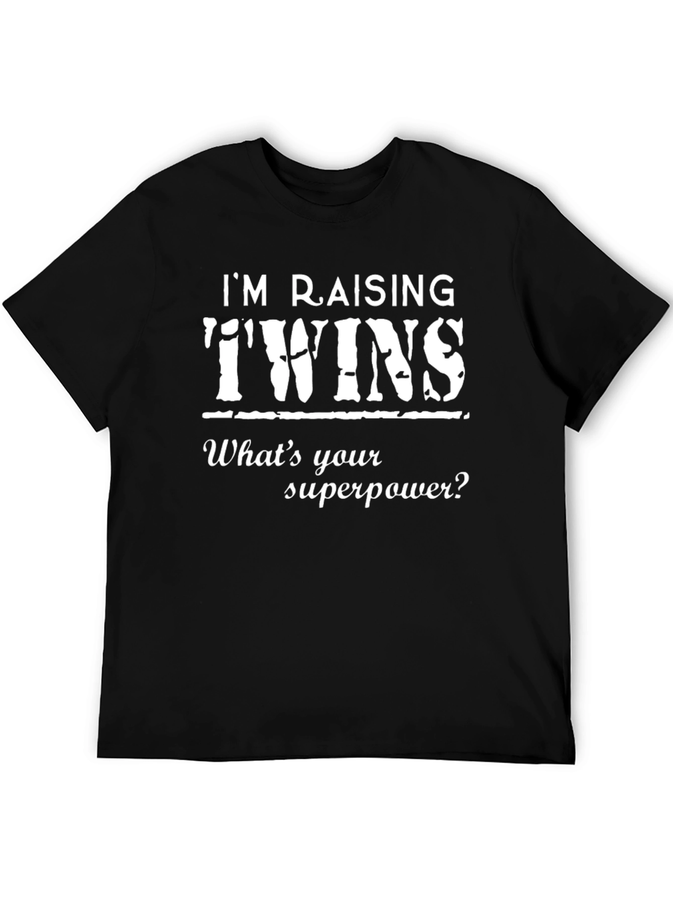 Black I'm Raising Twins T-Shirt Superpower Gift view 5
