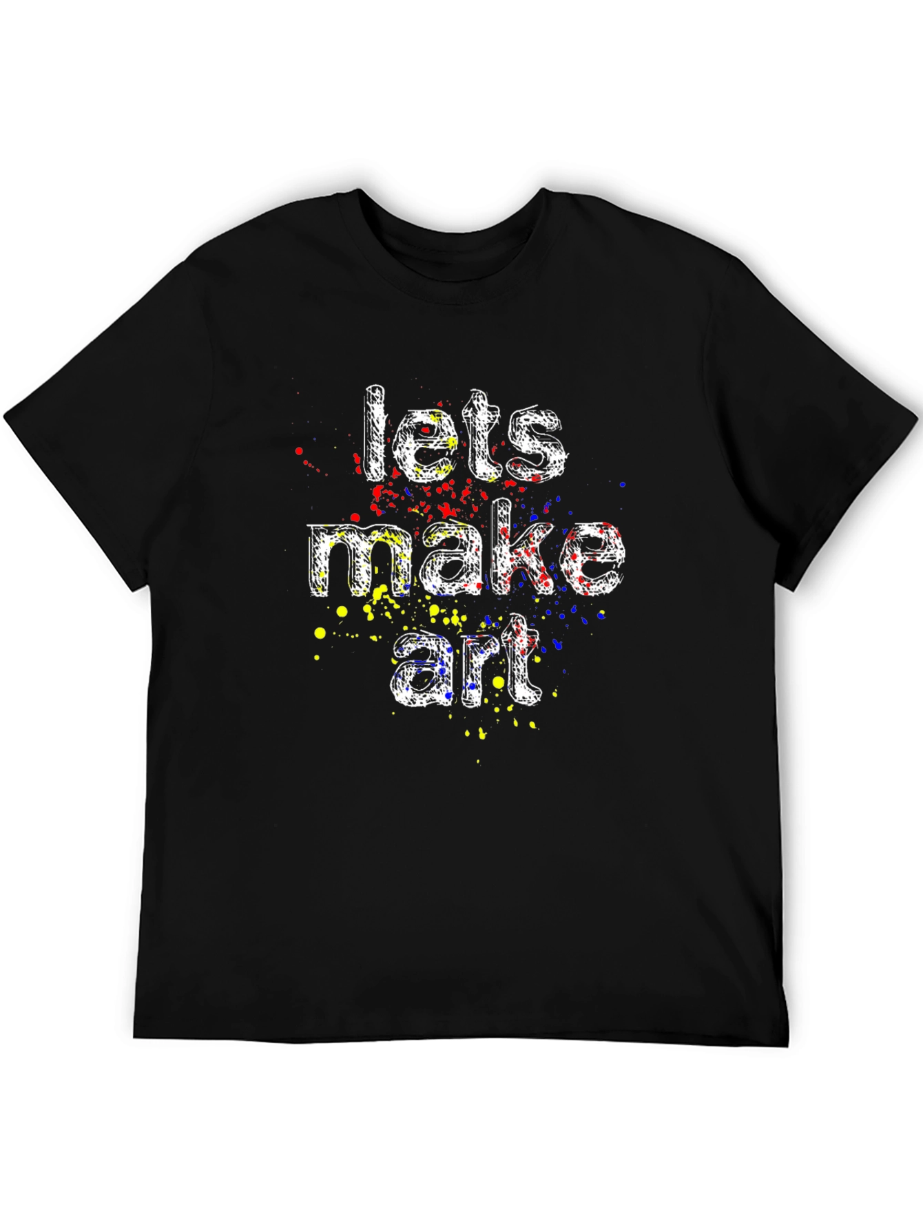 Black Let's Make Art Graphic Tee - Black Cotton Casual Shirt view 5