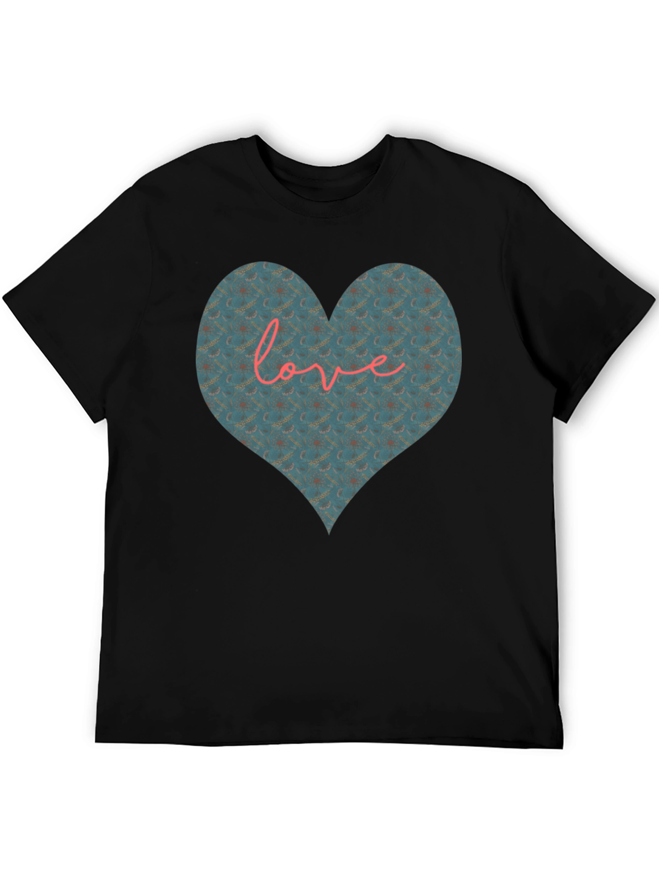 Black Heart Love Graphic Black T-Shirt view 5