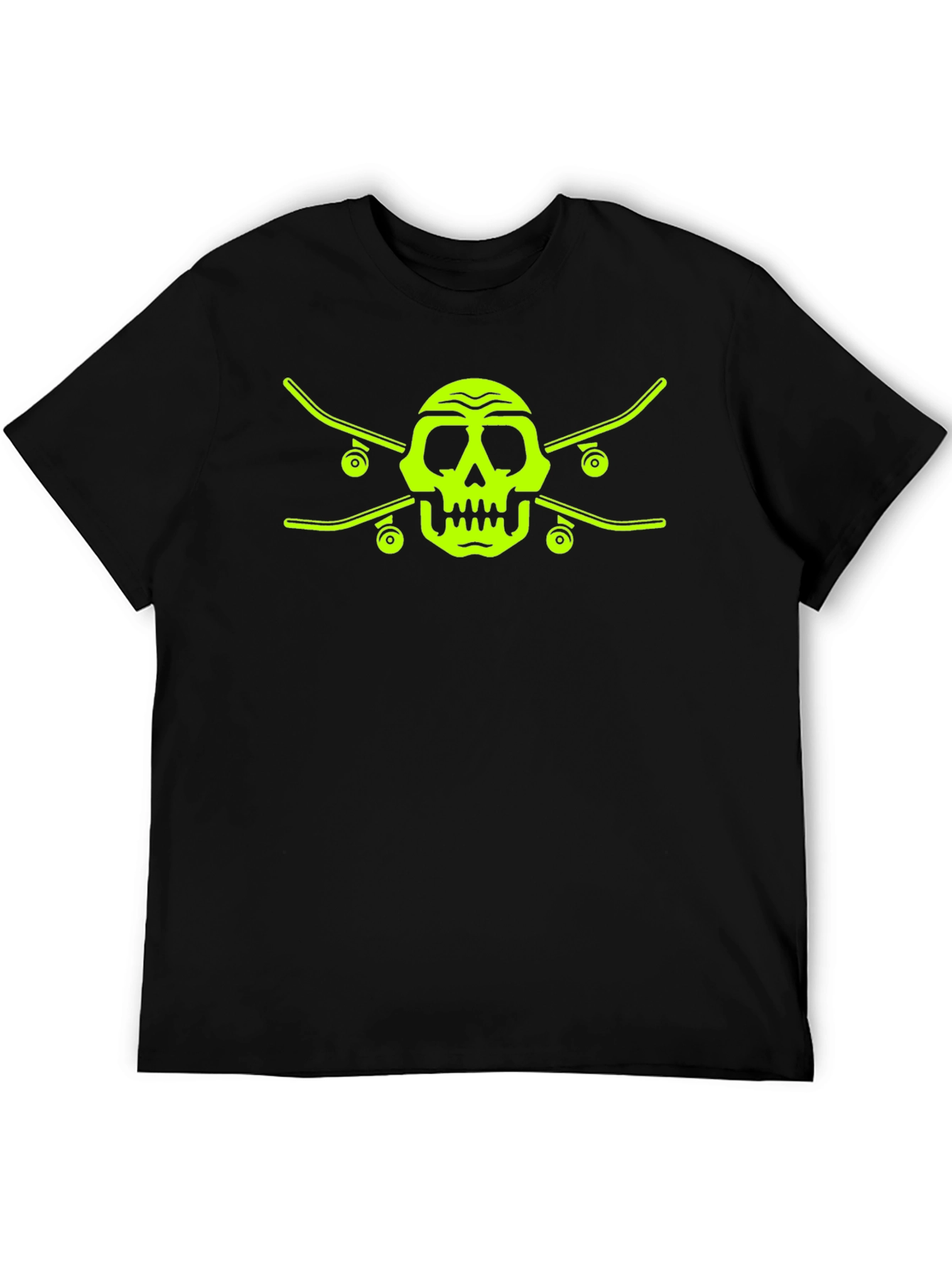 Black Skull & Skateboards Black T-Shirt - Edgy & Cool view 5
