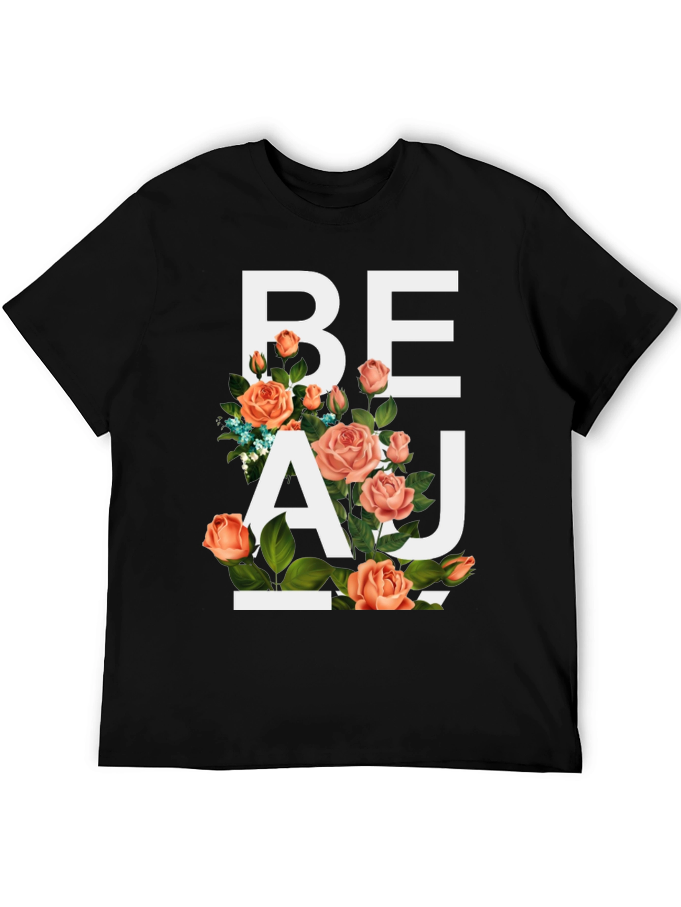 Black Floral Beau T-Shirt - Stylish Graphic Tee view 5