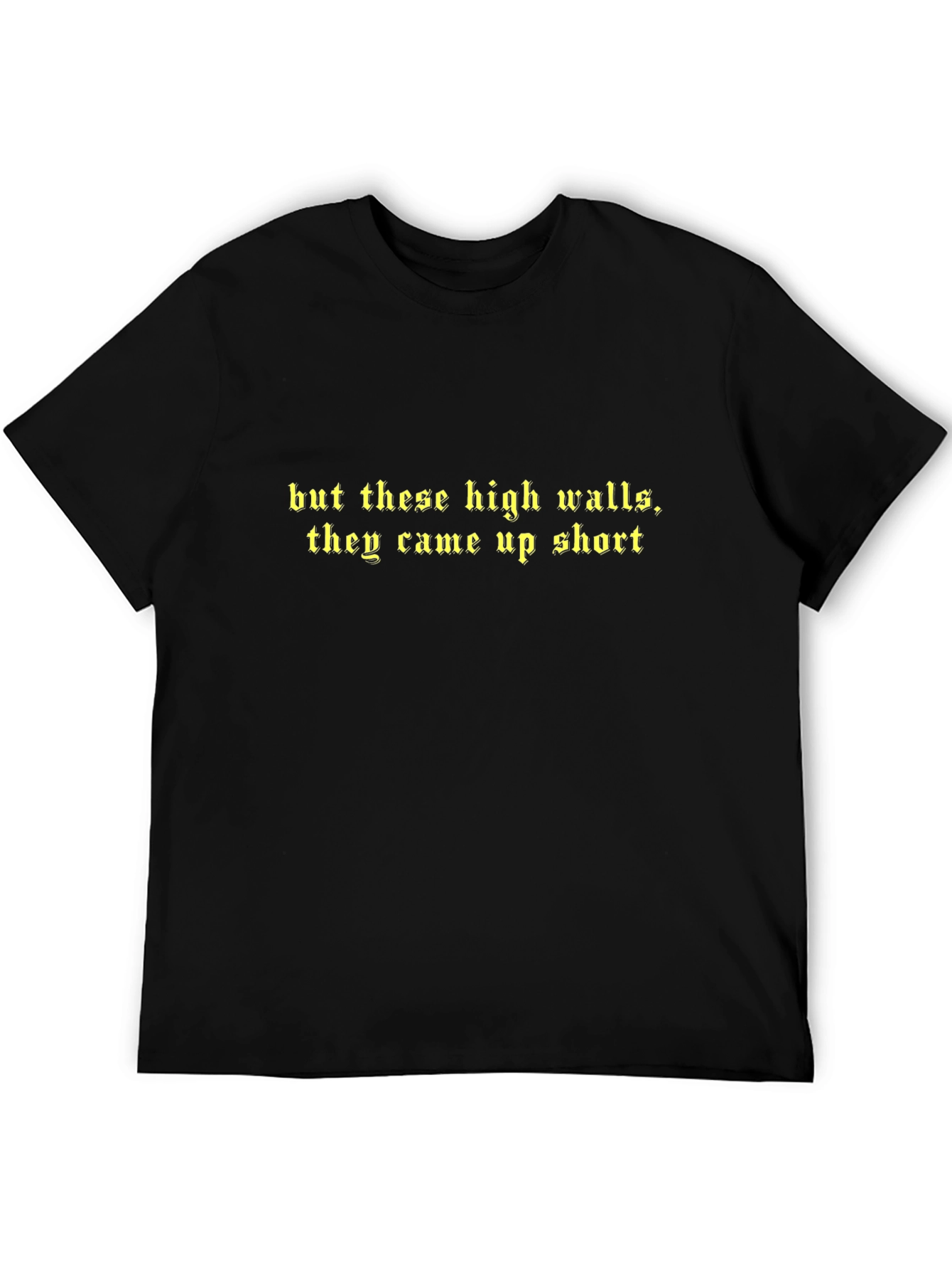 Black Statement Tee: High Walls, Short Dreams view 5