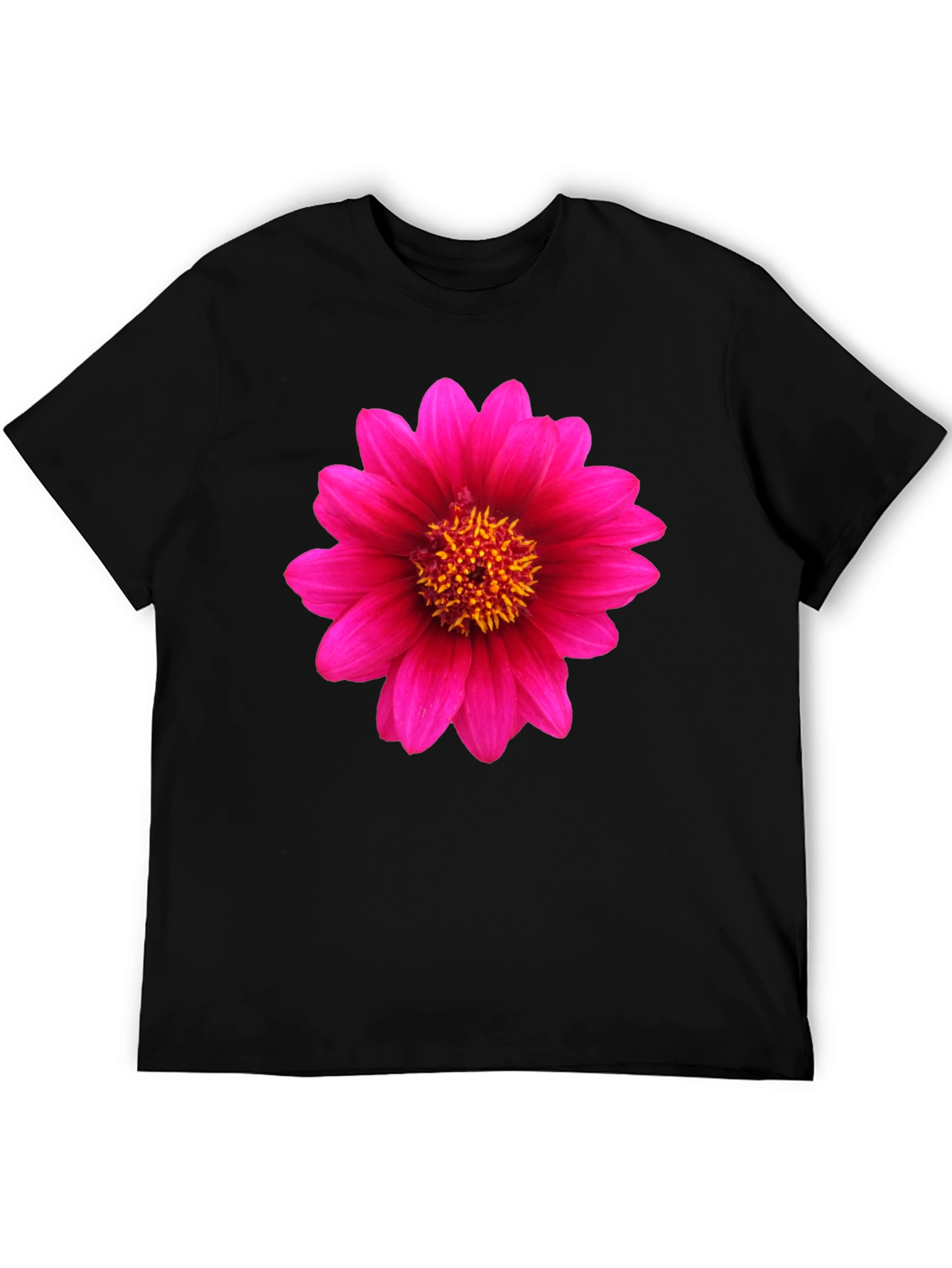 Black Floral Print Black T-Shirt view 5