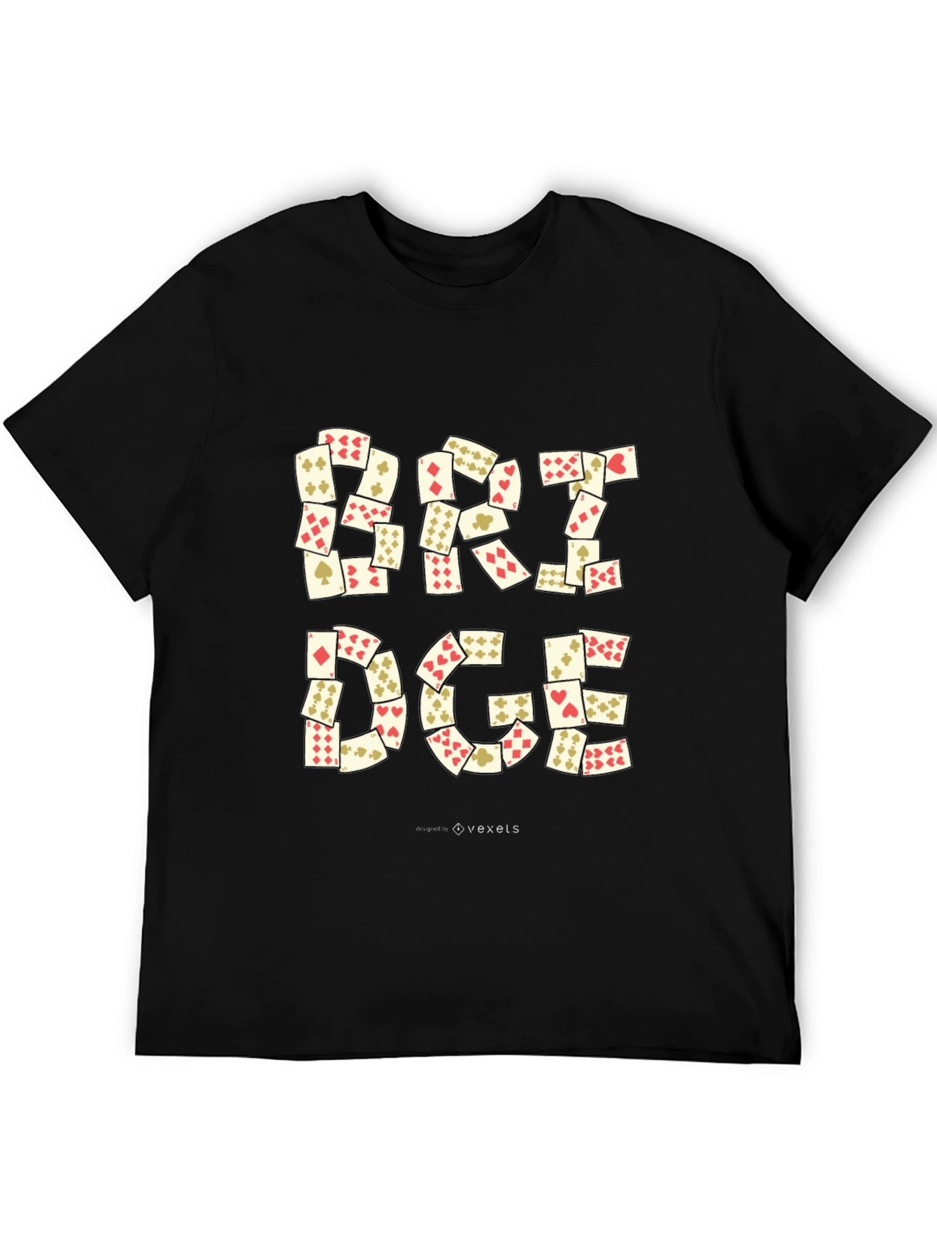 Black Bridge Card Game Graphic Tee - Black Unisex T-Shirt view 5