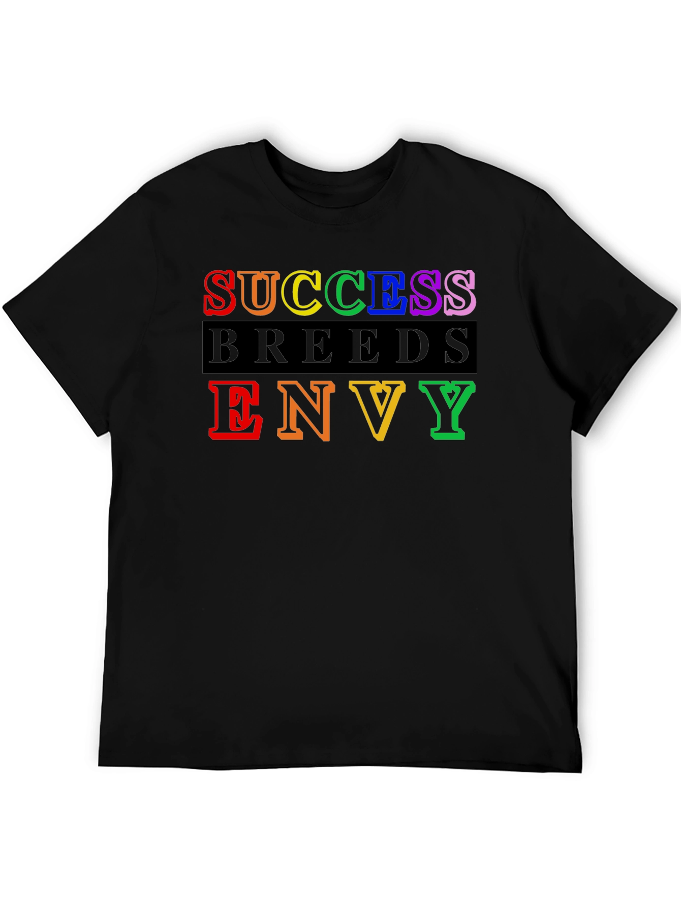 Black Success Breeds Envy Graphic Tee - Bold Statement Shirt view 5