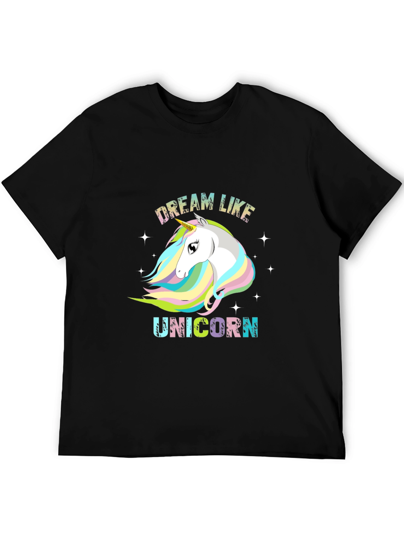 Black Dream Like Unicorn Black T-Shirt view 5