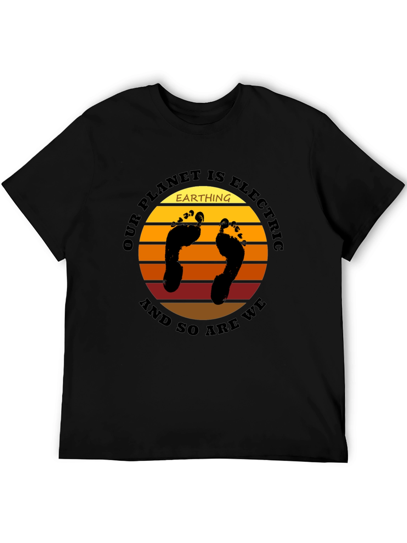 Black Electric Planet Earth T-Shirt view 5