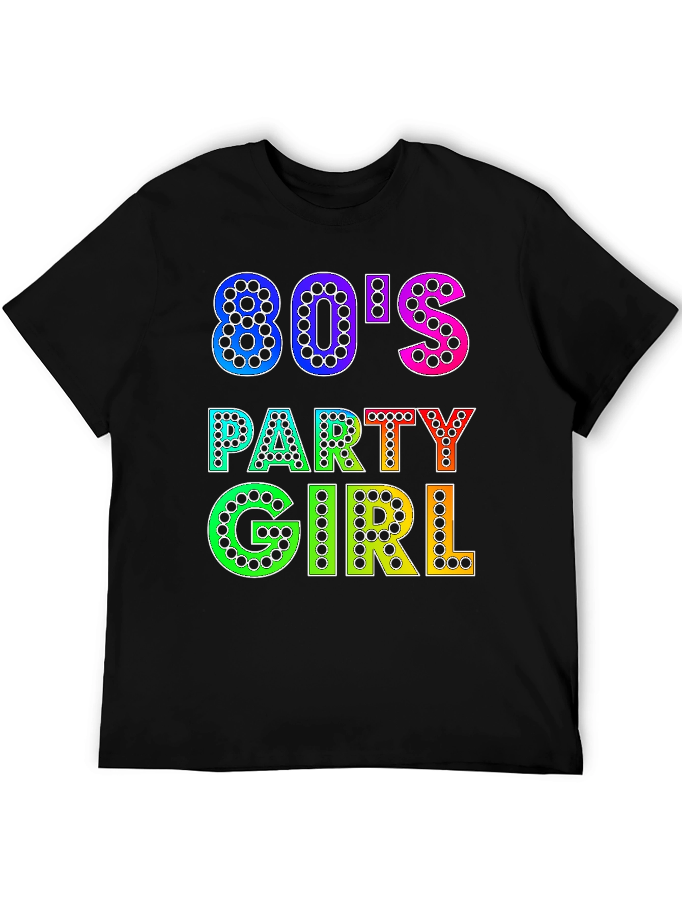 Black 80's Party Girl Graphic Tee - Retro Style view 5