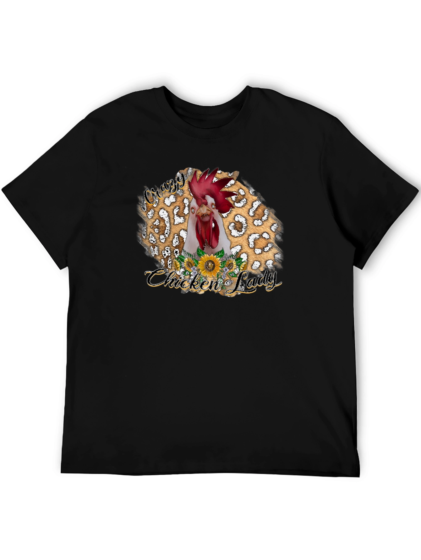 Black Crazy Chicken Lady T-Shirt view 5