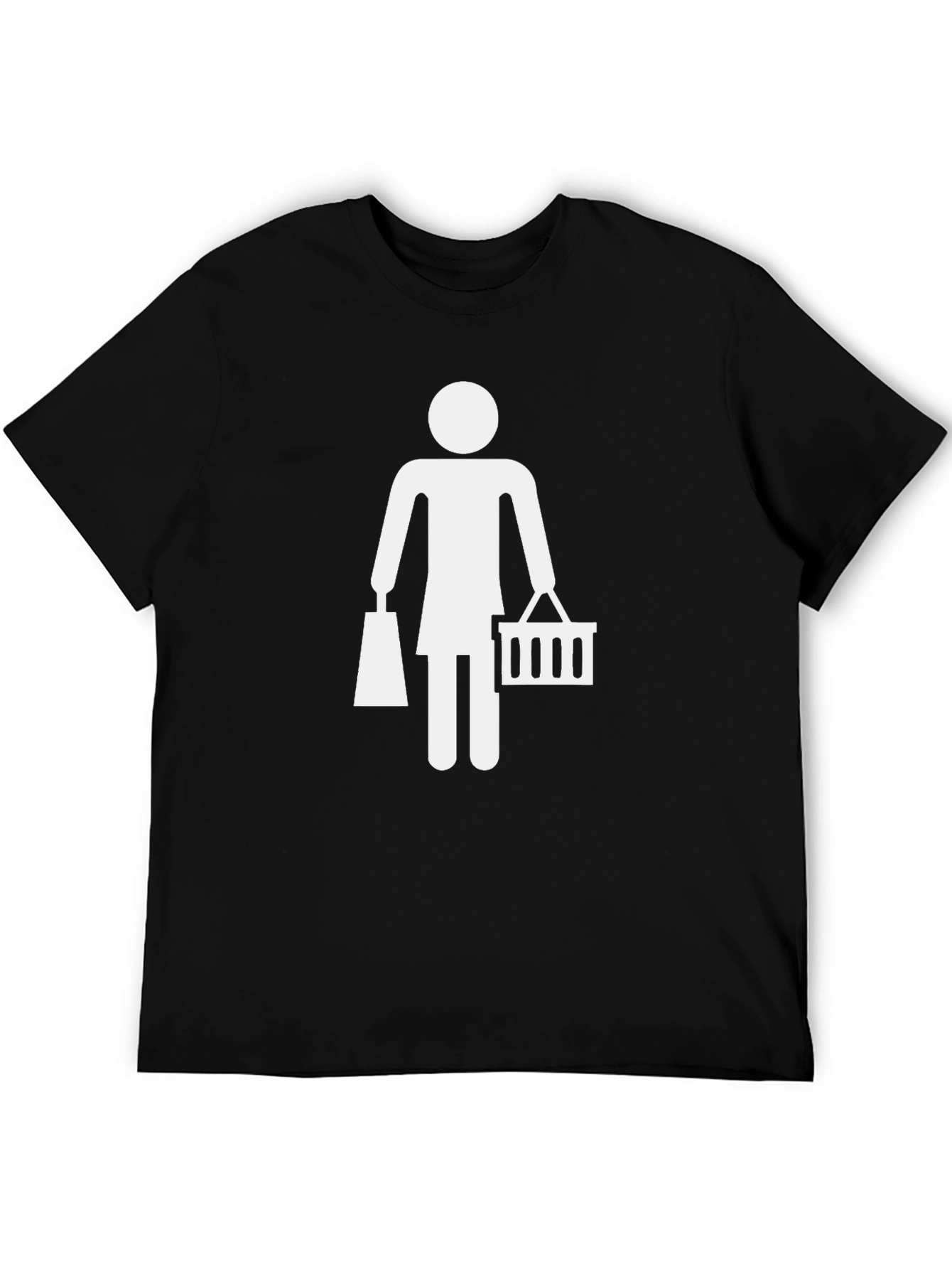 Black Woman Shopping Graphic Tee - Black view 5