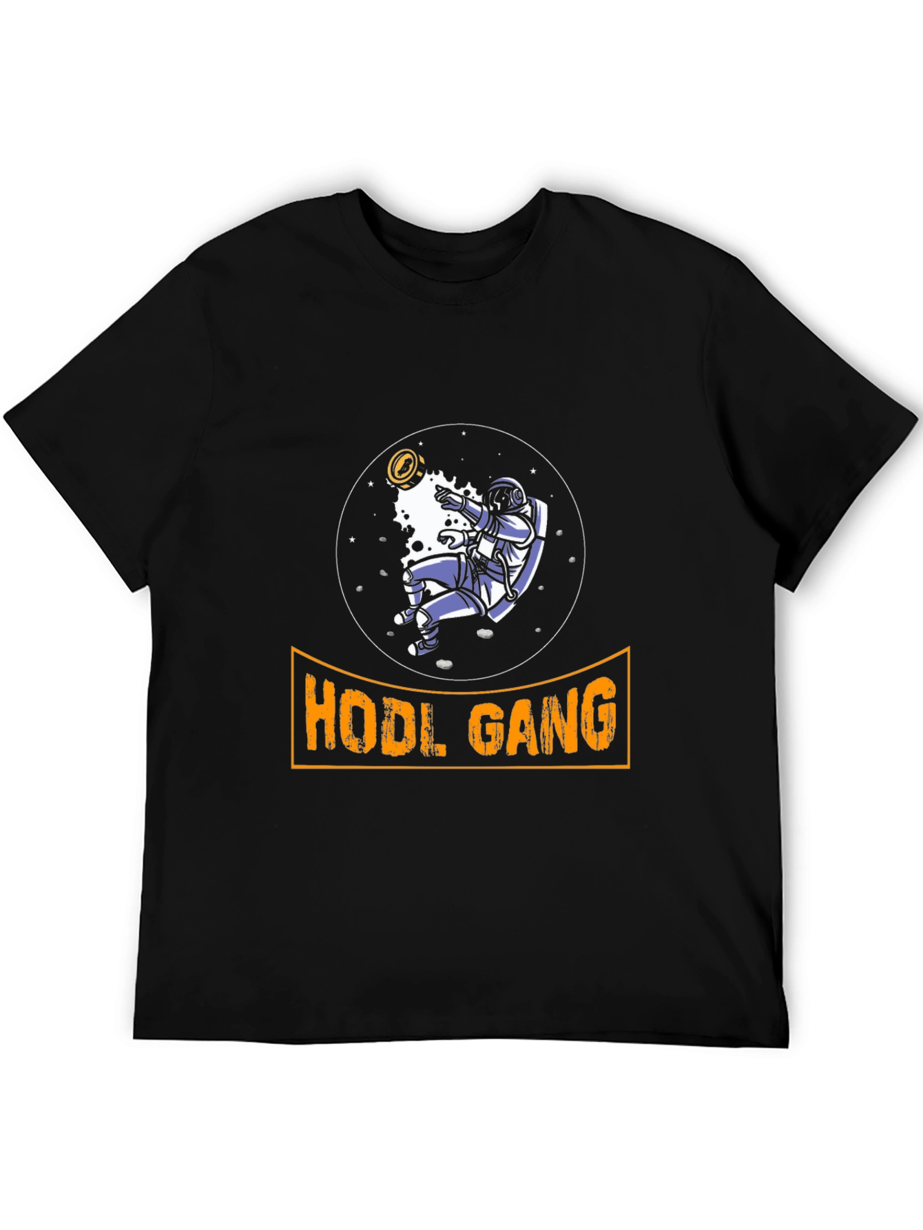 Black HODL Gang Crypto Astronaut T-Shirt view 5